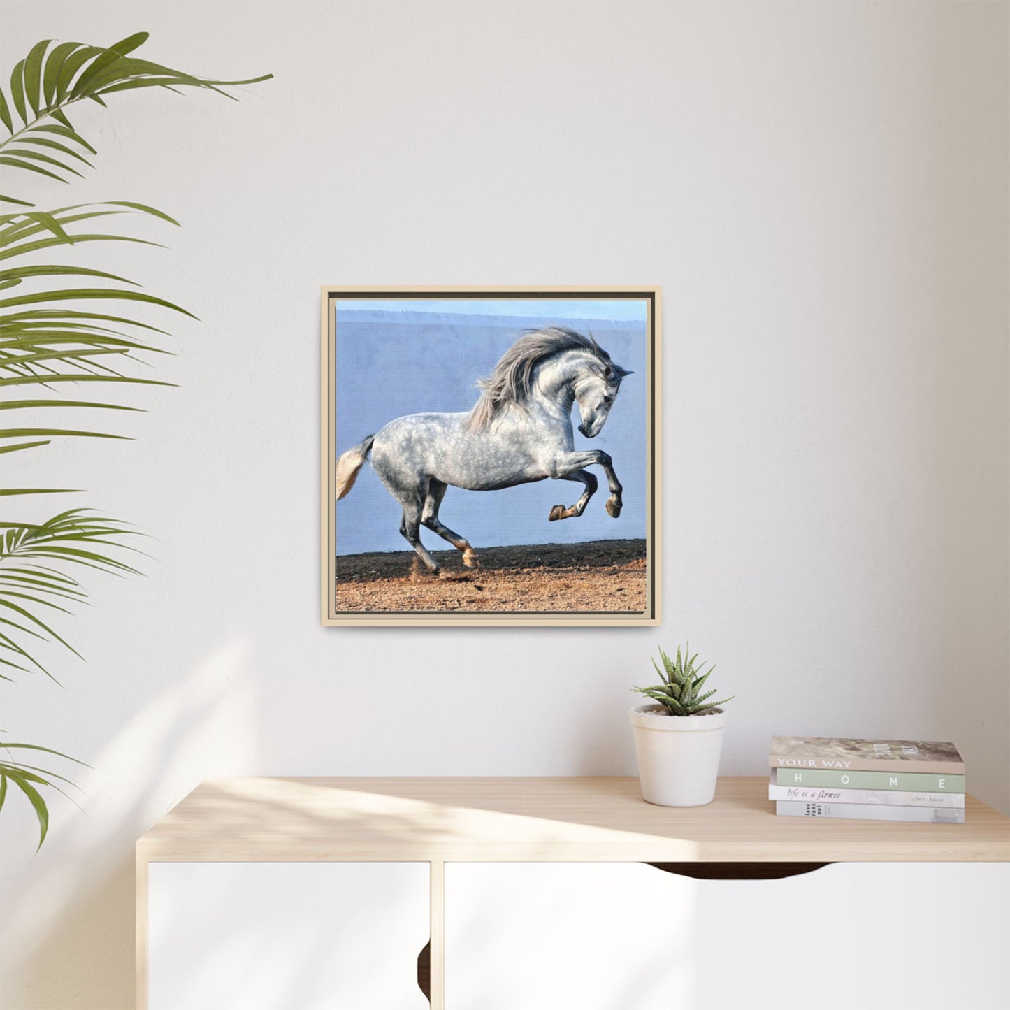 Canvas Print - Andalusian Stallion in Spirited Play
