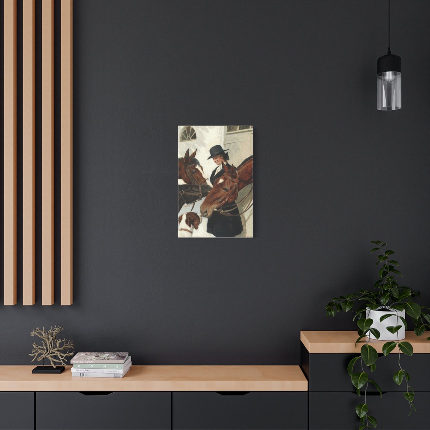 Equestrian Morning Matte Canvas Print — Visiting the Horses Wall Art