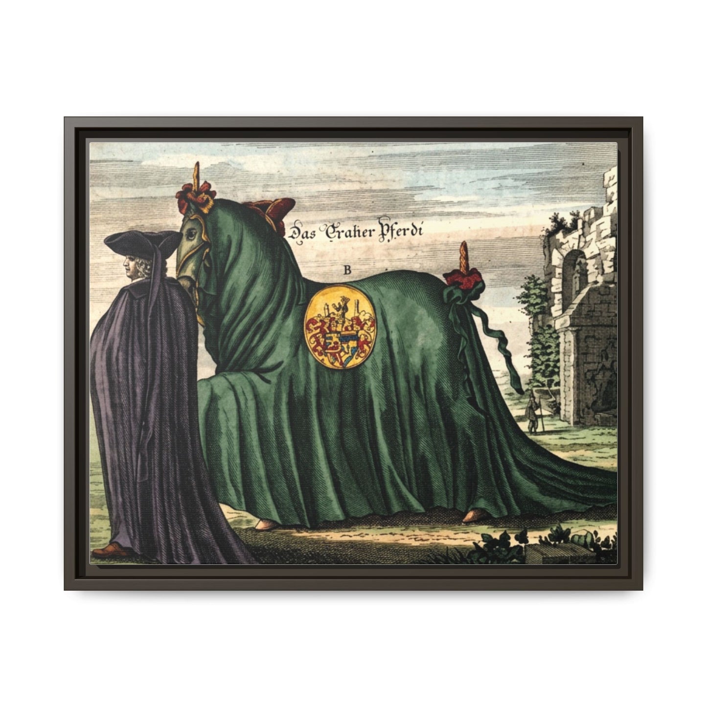 Framed Matte Canvas — 'Graher Pferdi' Parade Horse Illustration