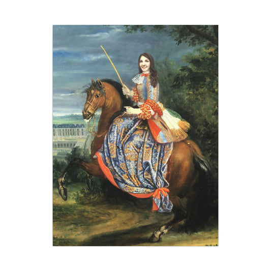 Equestrian Portrait Canvas Wall Art, Matte Stretched Print