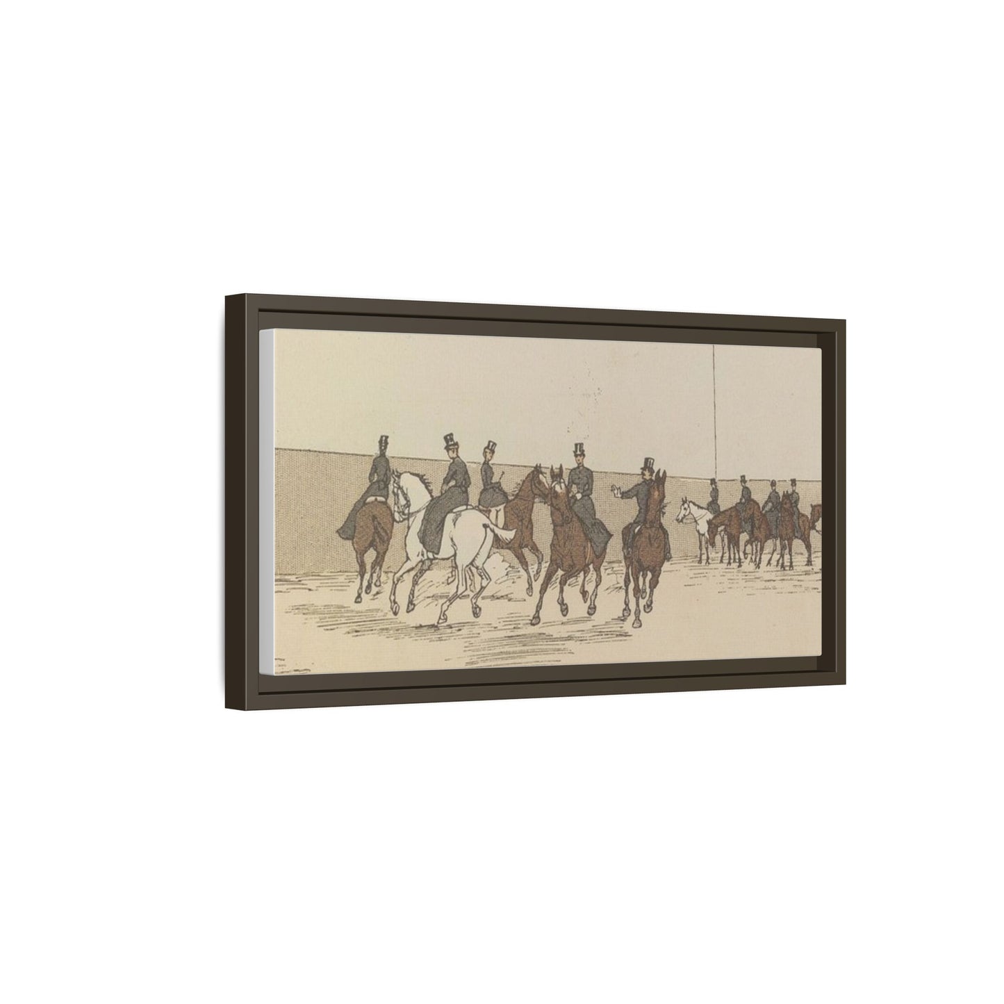 Parisian Riding School 1800s Matte Canvas Framed Wall Art