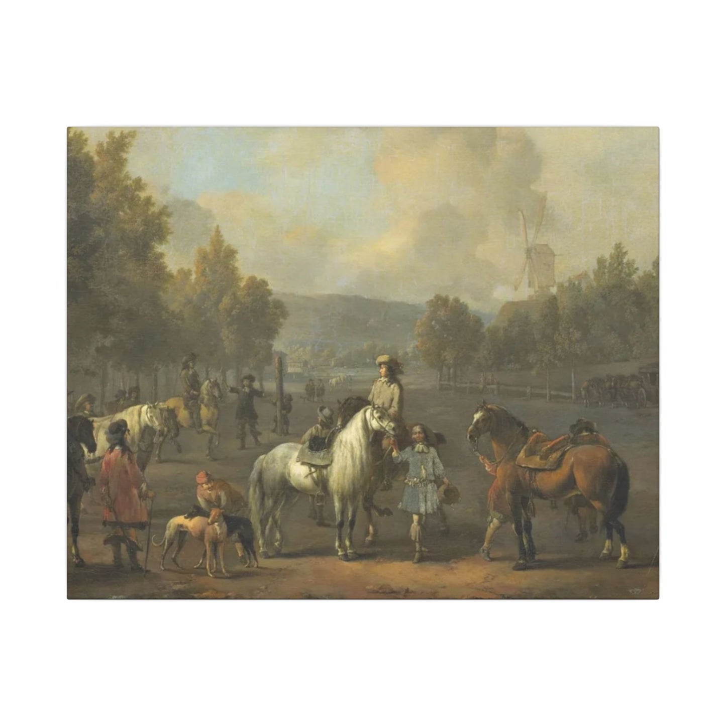 Equestrian Canvas Print — 18th‑Century Horses of the Cavalry School (Matte Stretched)