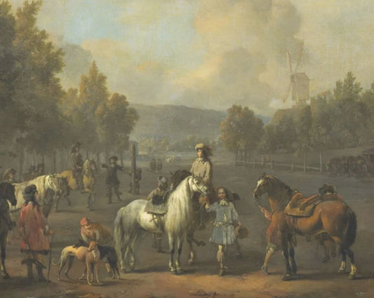 Equestrian Canvas Print — 18th‑Century Horses of the Cavalry School (Matte Stretched)