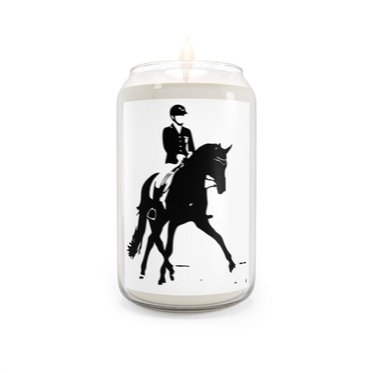 Scented Candle - Dressage Horse and Rider in Elegant Half Pass