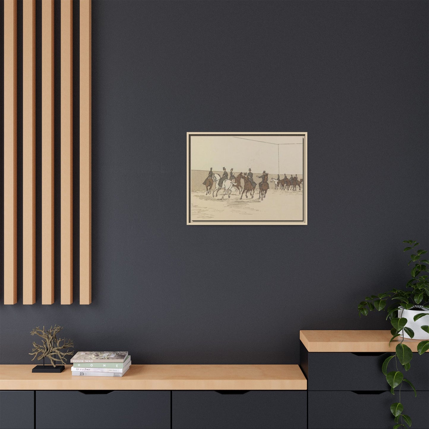 Parisian Riding School 1800s Matte Canvas Framed Wall Art