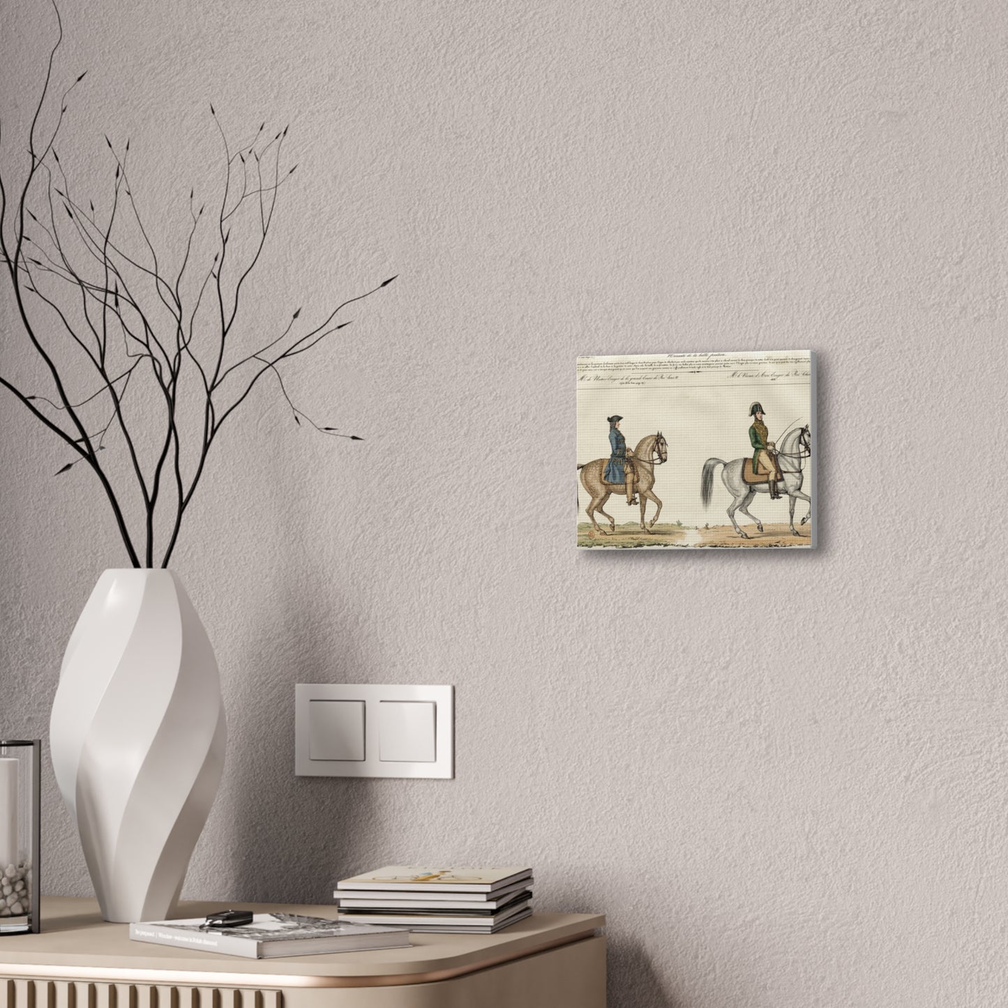 Equestrian Classical Riding Canvas Print — French 19th-Century Manege & Military Position