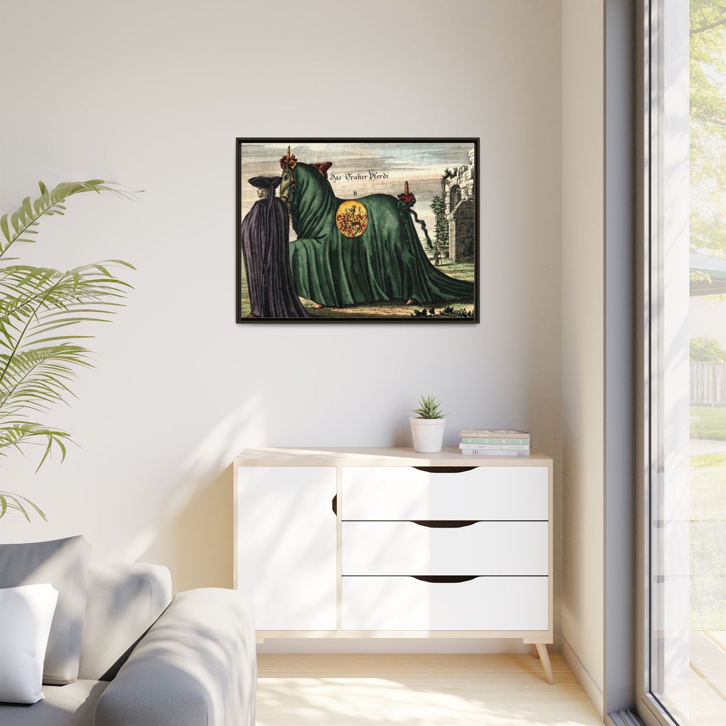 Framed Matte Canvas — 'Graher Pferdi' Parade Horse Illustration