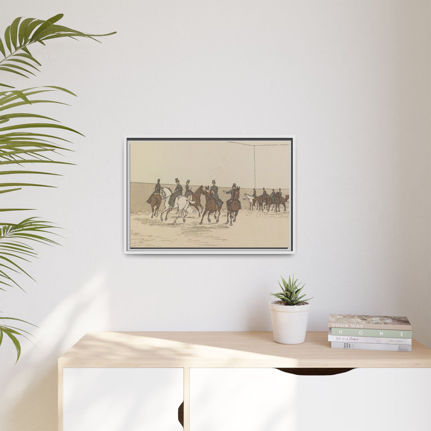 Parisian Riding School 1800s Matte Canvas Framed Wall Art