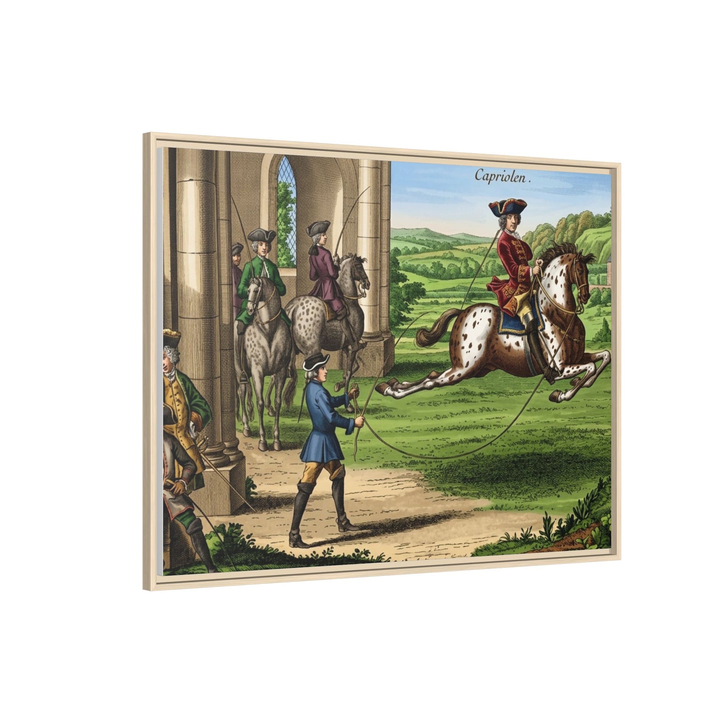 Equestrian Capriole Matte Canvas Print — Framed Historical Horse Art
