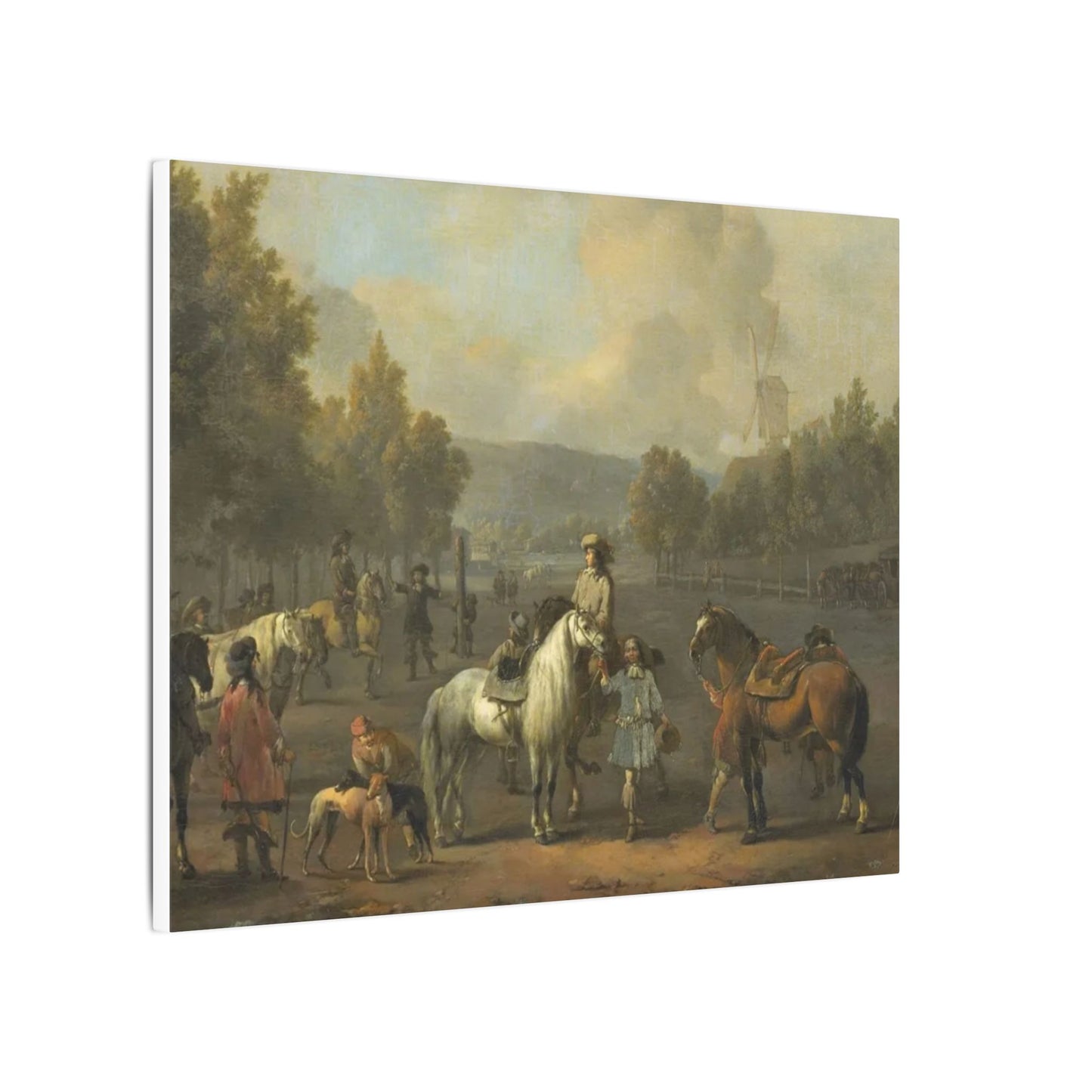 Equestrian Canvas Print — 18th‑Century Horses of the Cavalry School (Matte Stretched)