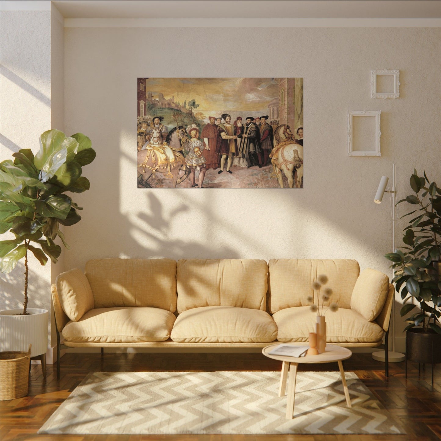 Matte Stretched Canvas Print — Renaissance Court Historical Art Wall Decor