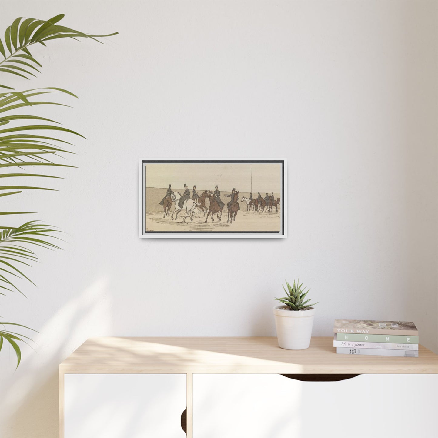 Parisian Riding School 1800s Matte Canvas Framed Wall Art