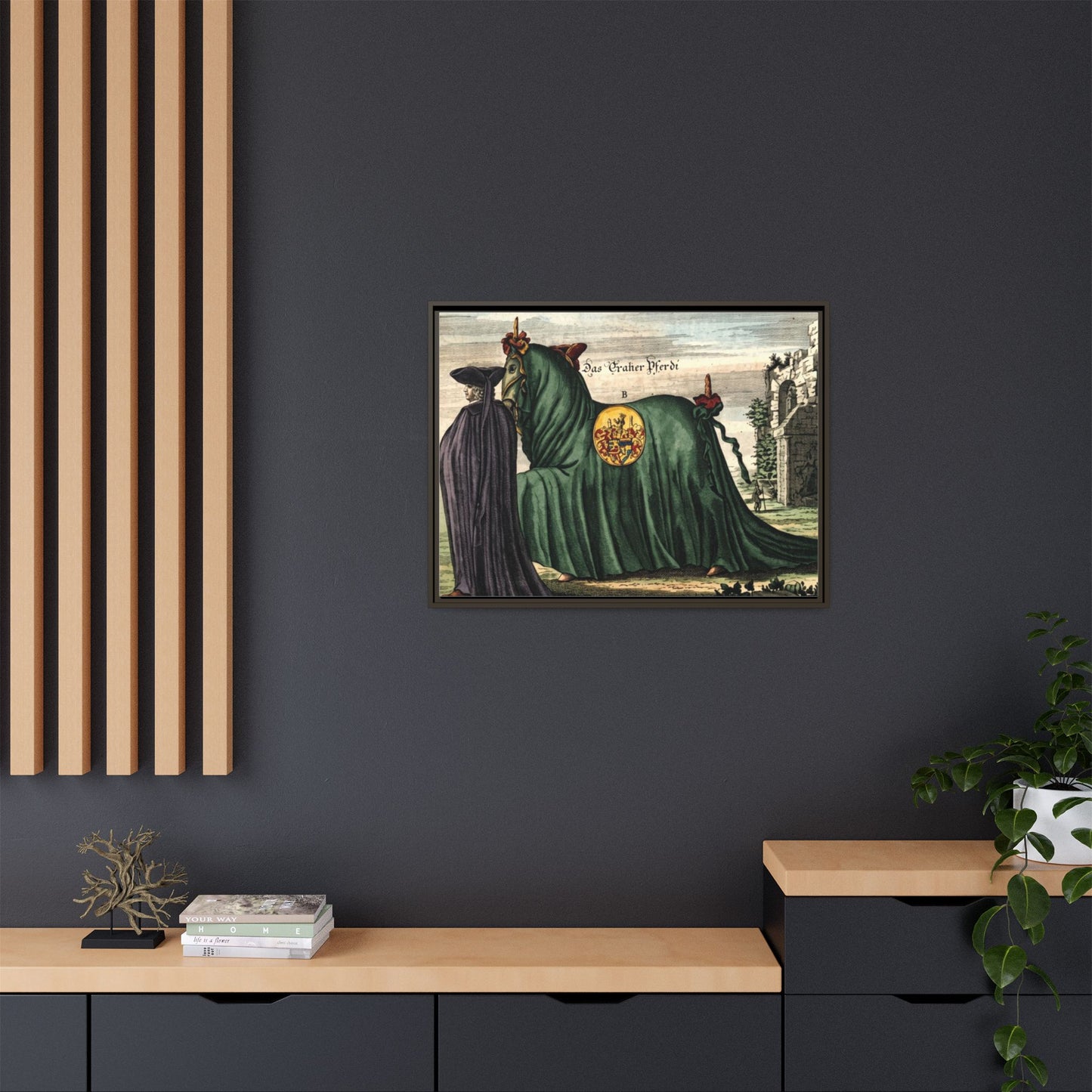 Framed Matte Canvas — 'Graher Pferdi' Parade Horse Illustration