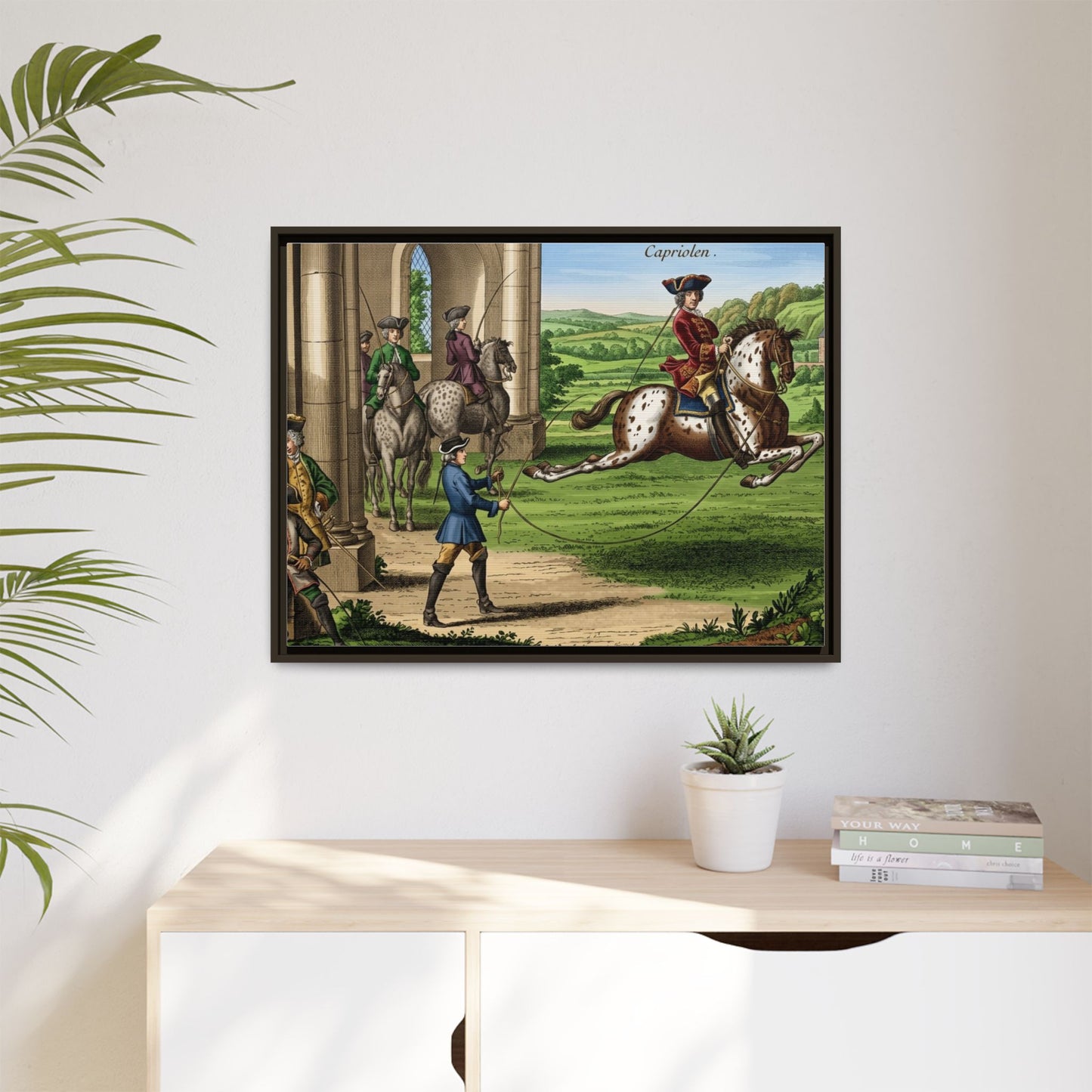 Equestrian Capriole Matte Canvas Print — Framed Historical Horse Art