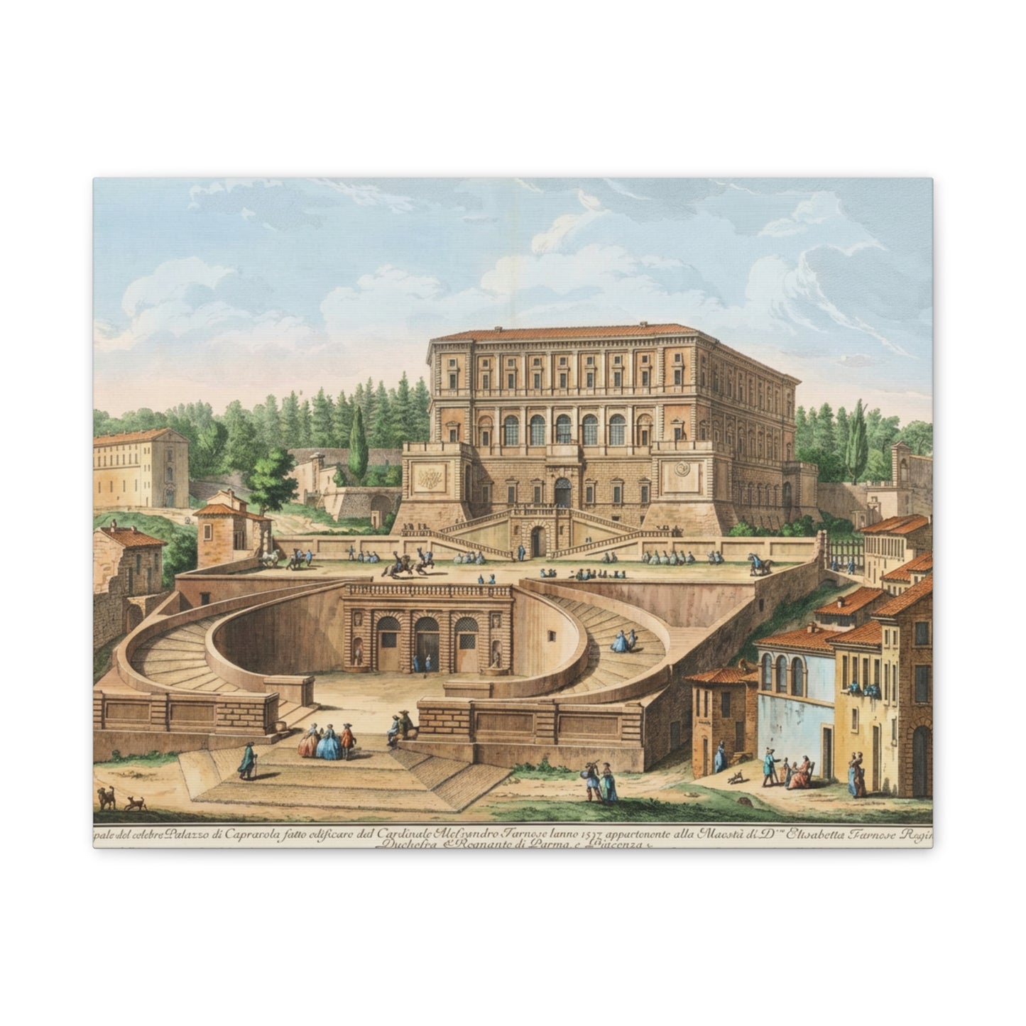 Renaissance Italian Villa Horsemen Canvas Print