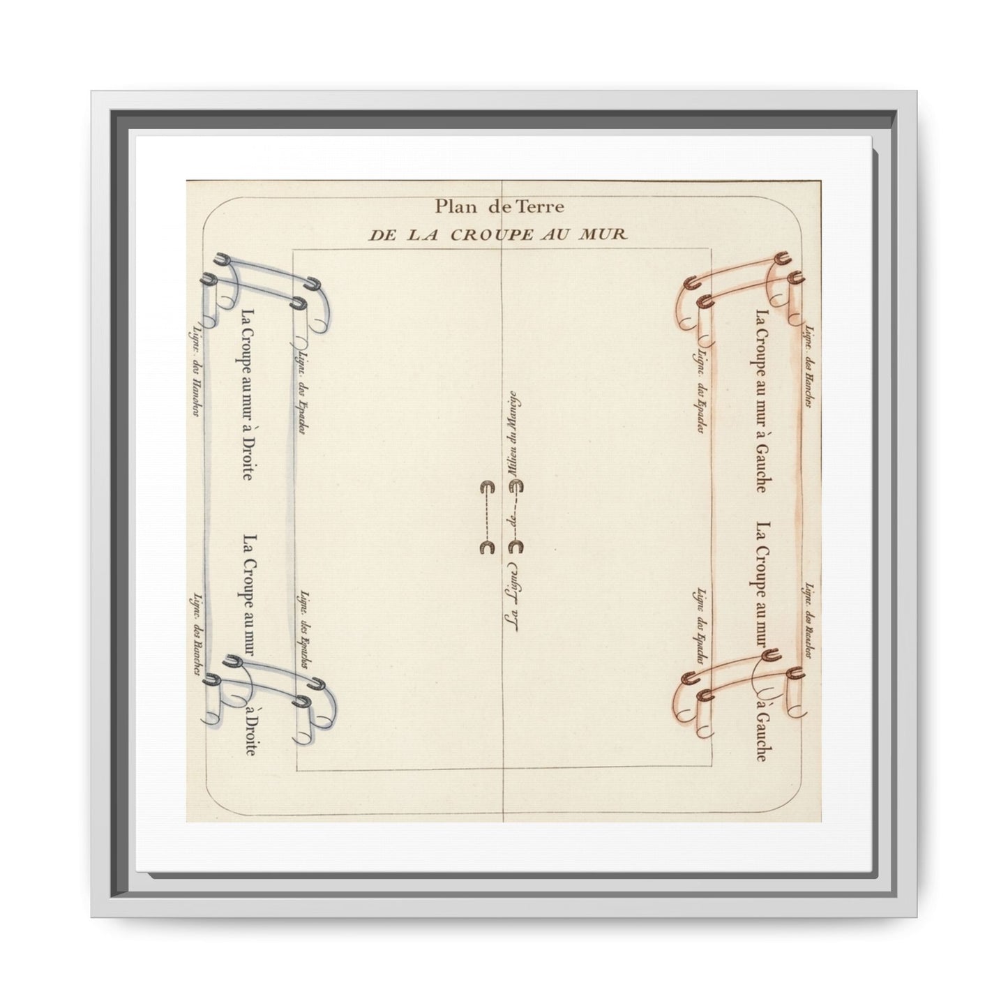 Renaissance Equestrian Pattern Matte Canvas Frame