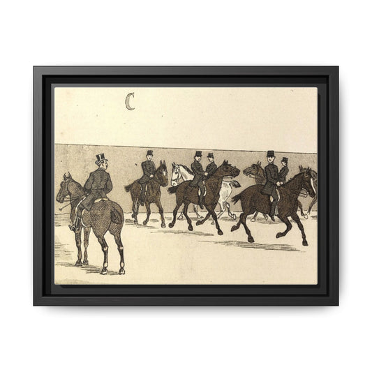 French Riding School Instructor Mounted Matte Canvas Framed