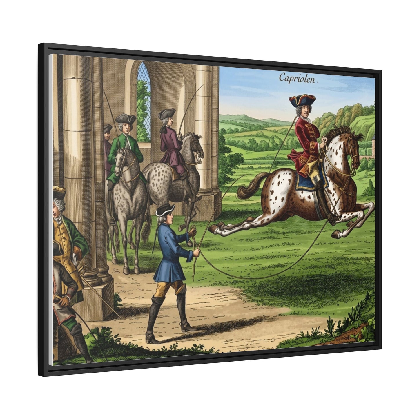 Equestrian Capriole Matte Canvas Print — Framed Historical Horse Art