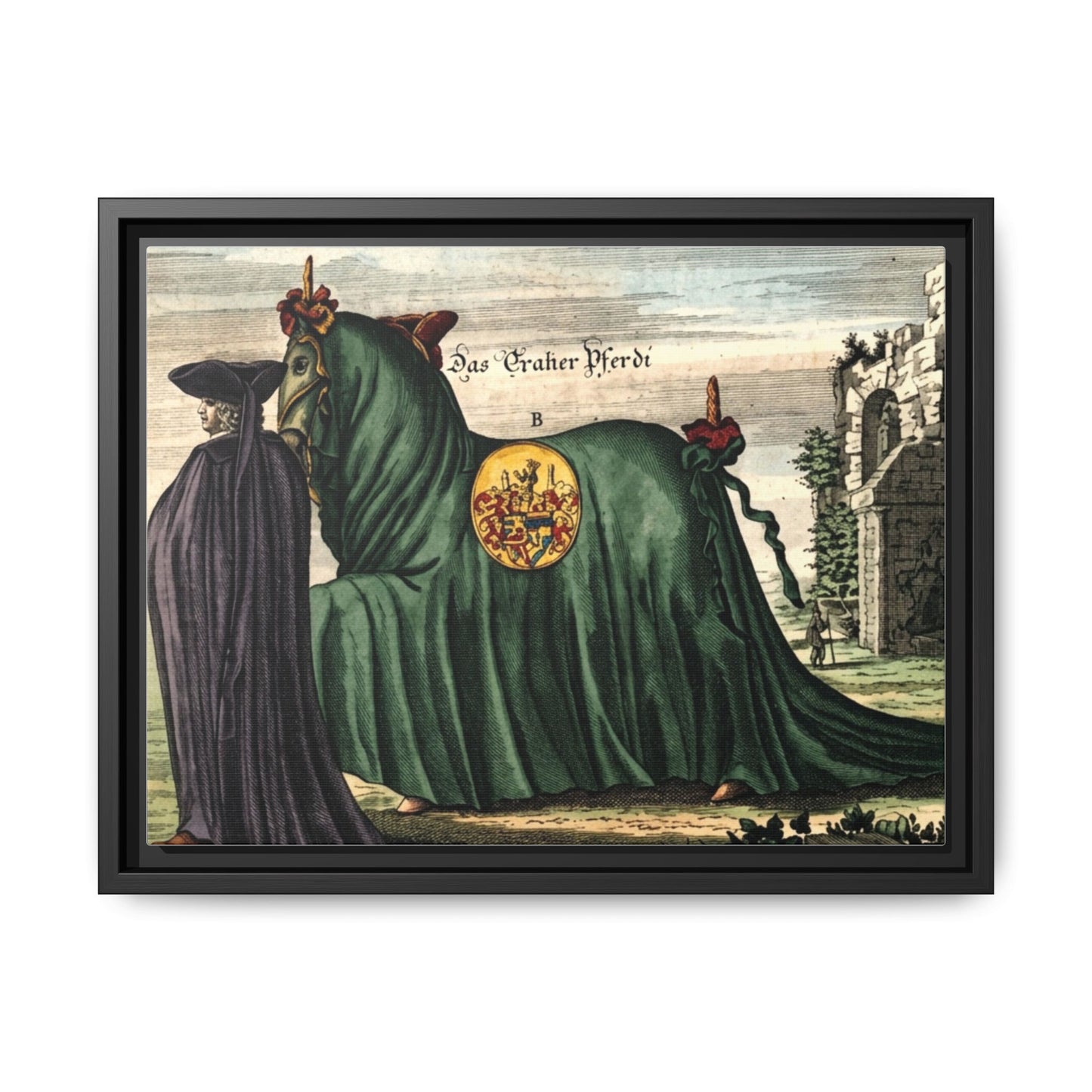 Framed Matte Canvas — 'Graher Pferdi' Parade Horse Illustration