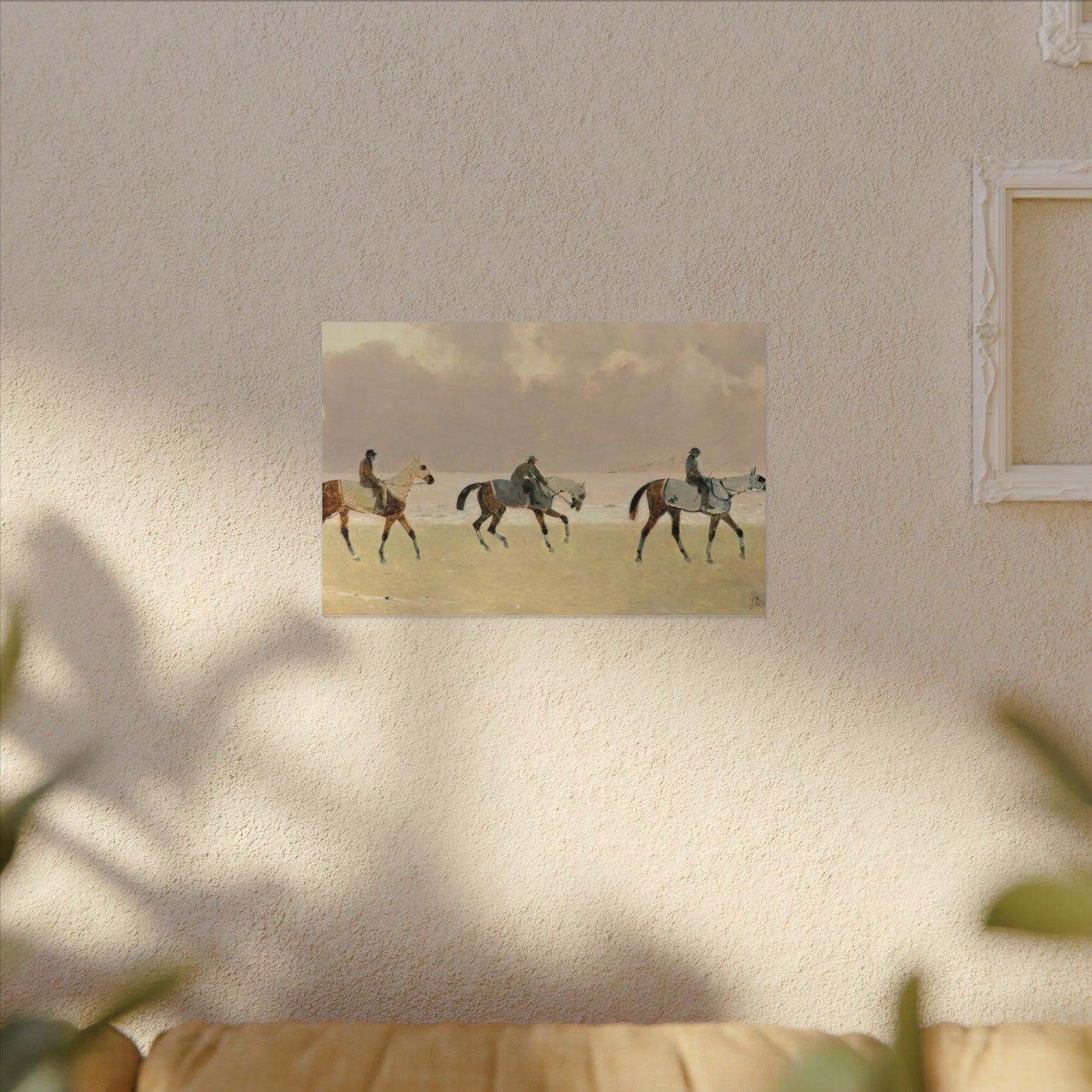 Equestrian Beach Ride Stretched Canvas — Riders on the Beach at Dieppe