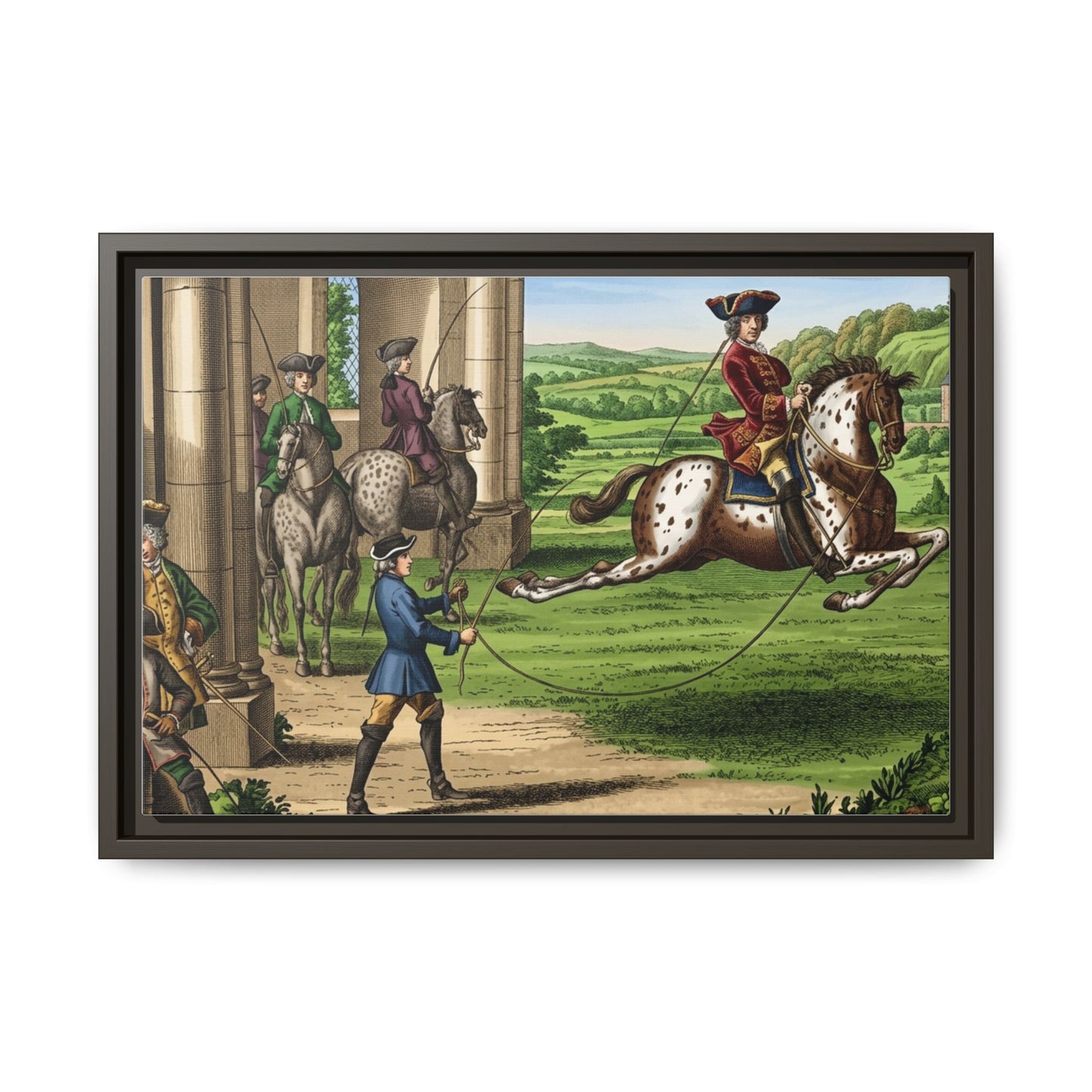 Equestrian Capriole Matte Canvas Print — Framed Historical Horse Art