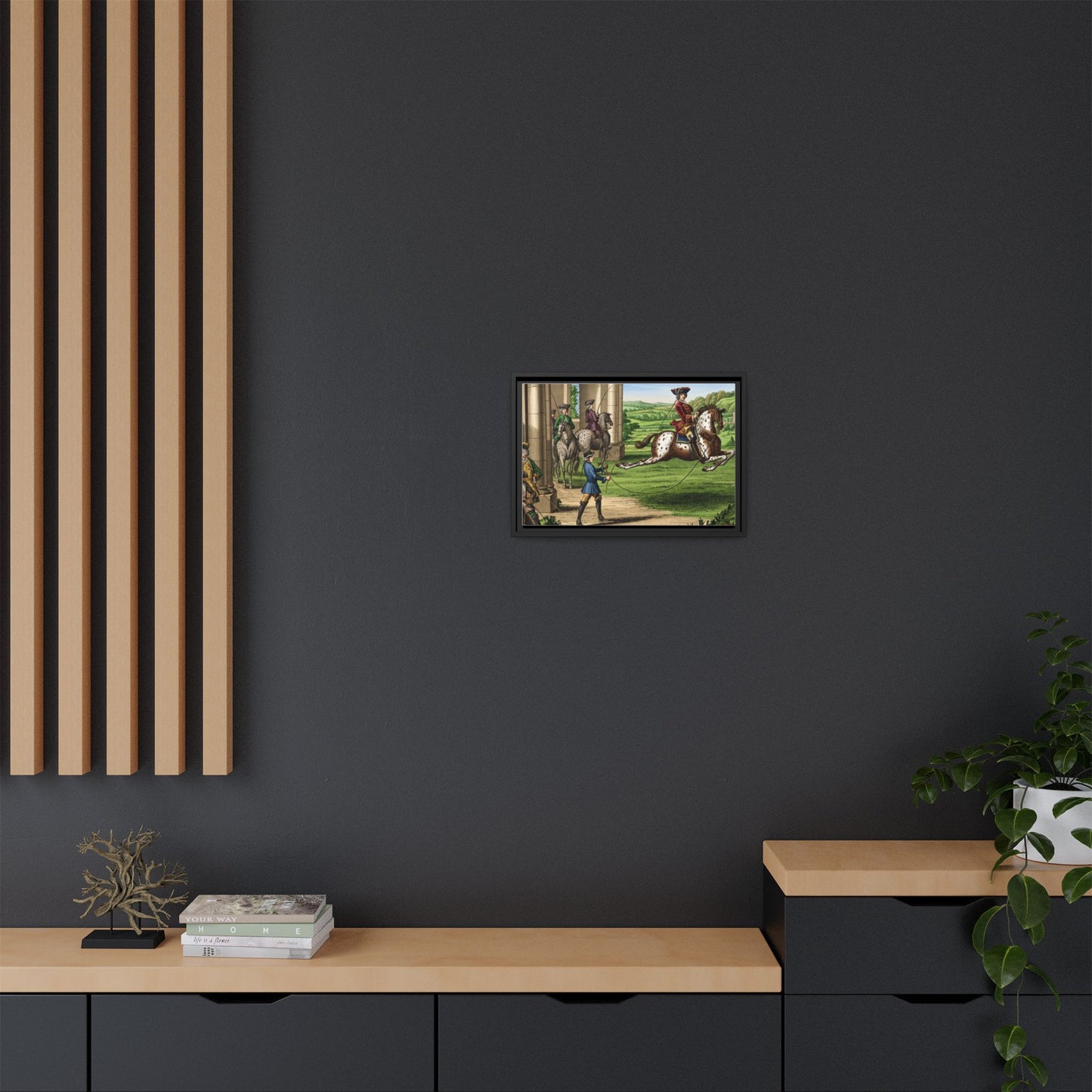 Equestrian Capriole Matte Canvas Print — Framed Historical Horse Art
