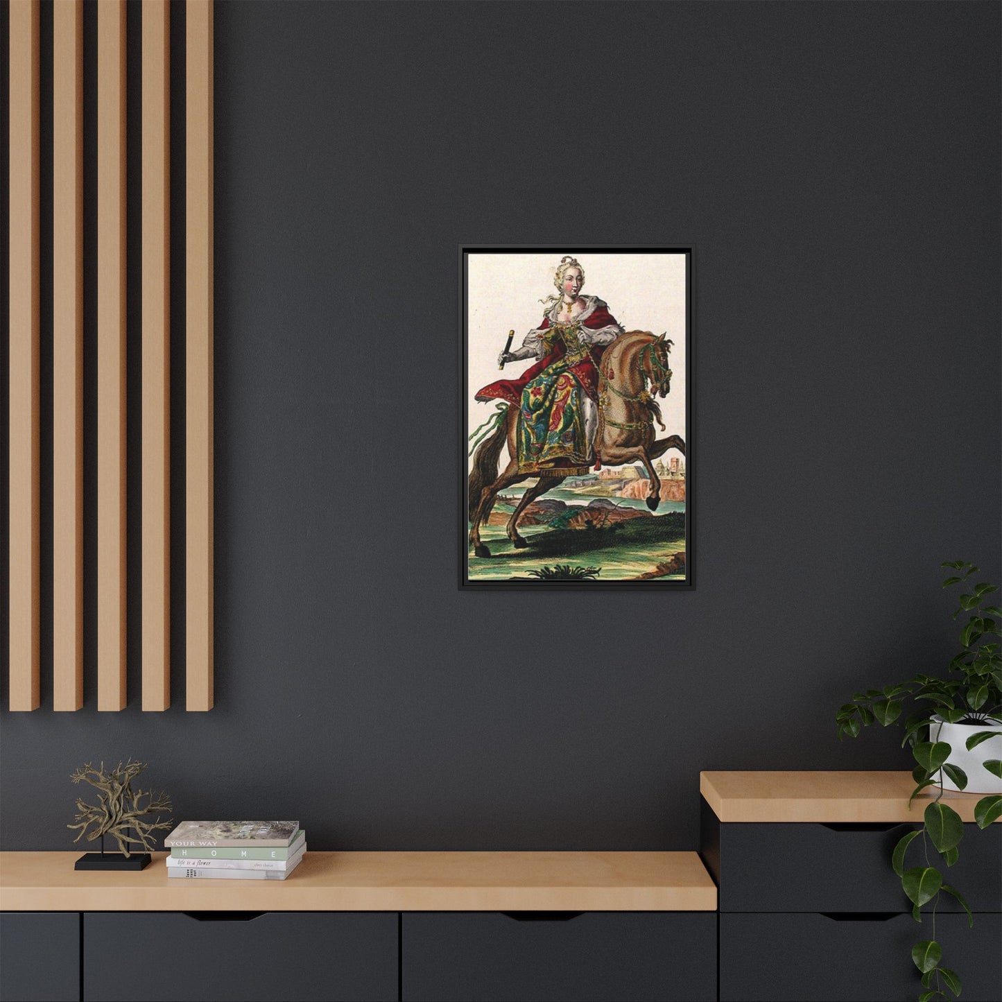 Framed Equestrian Canvas — Maria Anna Archiducissa Austriae Wall Art