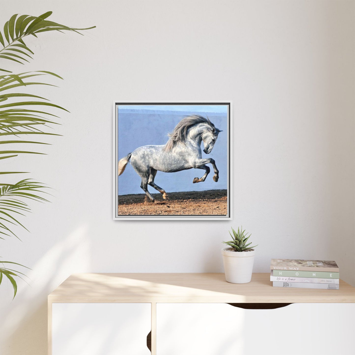 Canvas Print - Andalusian Stallion in Spirited Play