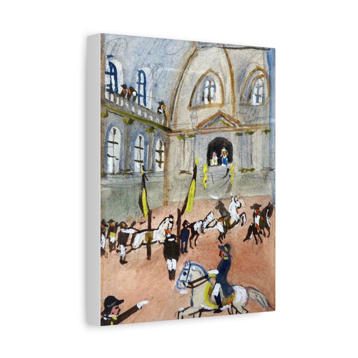 Spanish Riding School Equestrian Canvas Art — Vintage Horse Parade Matte Stretched Canvas