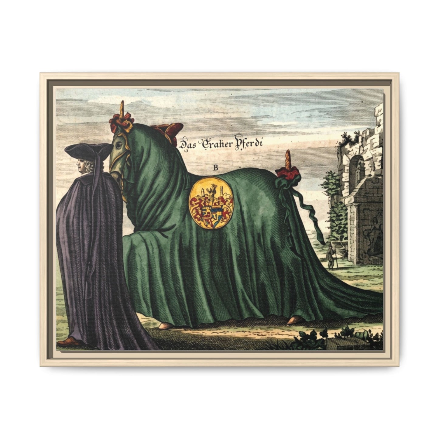 Framed Matte Canvas — 'Graher Pferdi' Parade Horse Illustration
