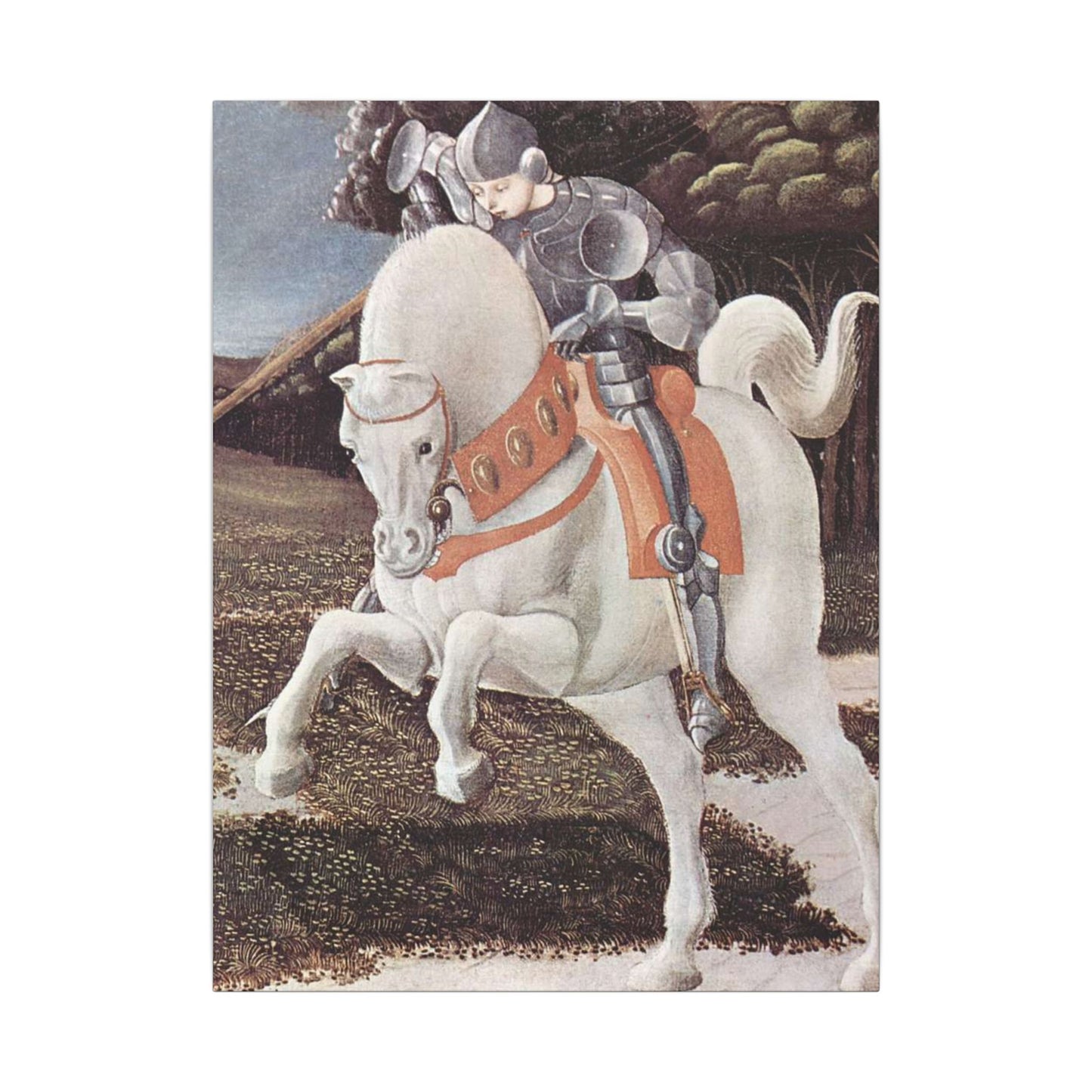 St. George & the Dragon Horse Matte Canvas Print — Paolo Uccello Renaissance Knight Wall Art