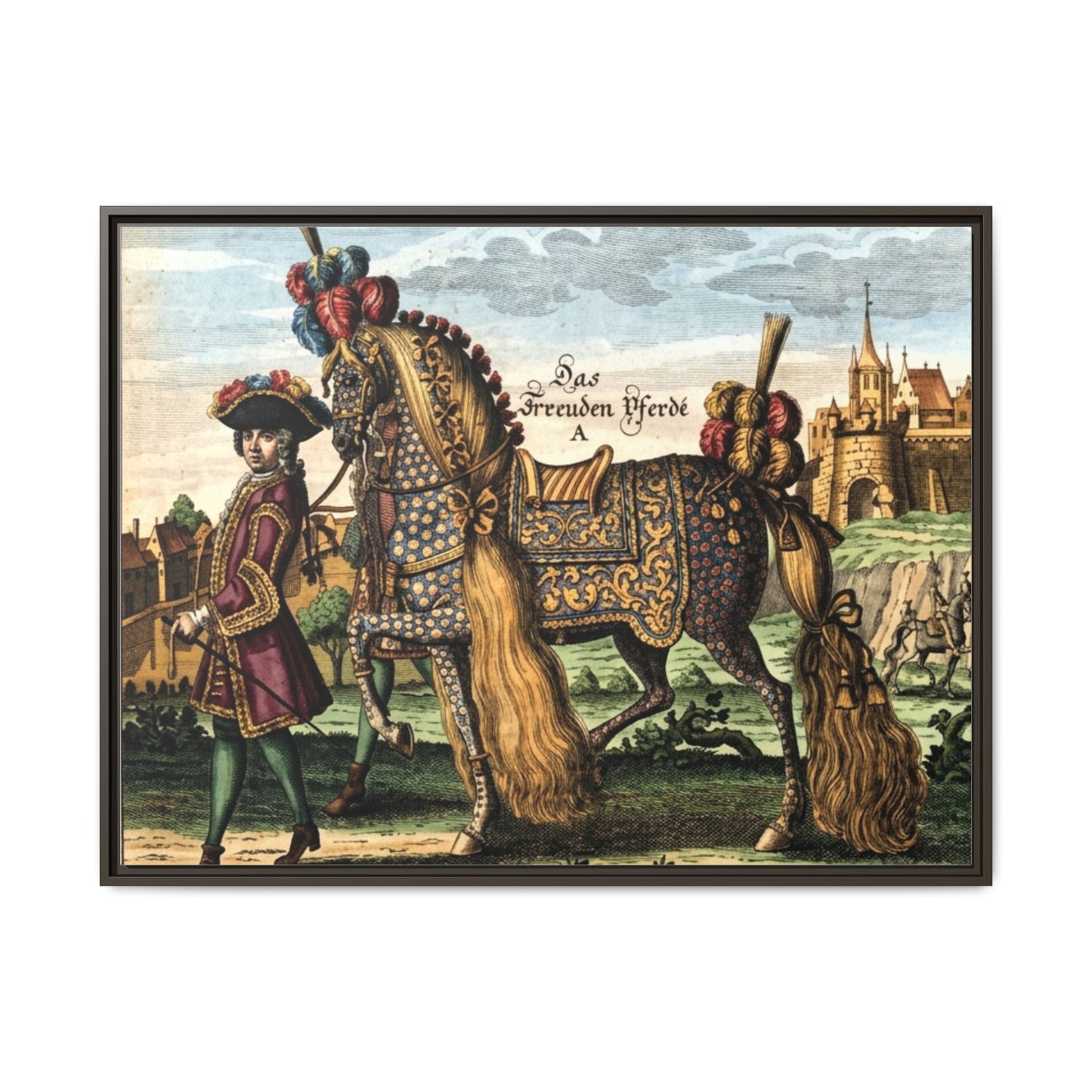 Das Freuden Pferde Matte Canvas Print — Framed Decorative Horse Art