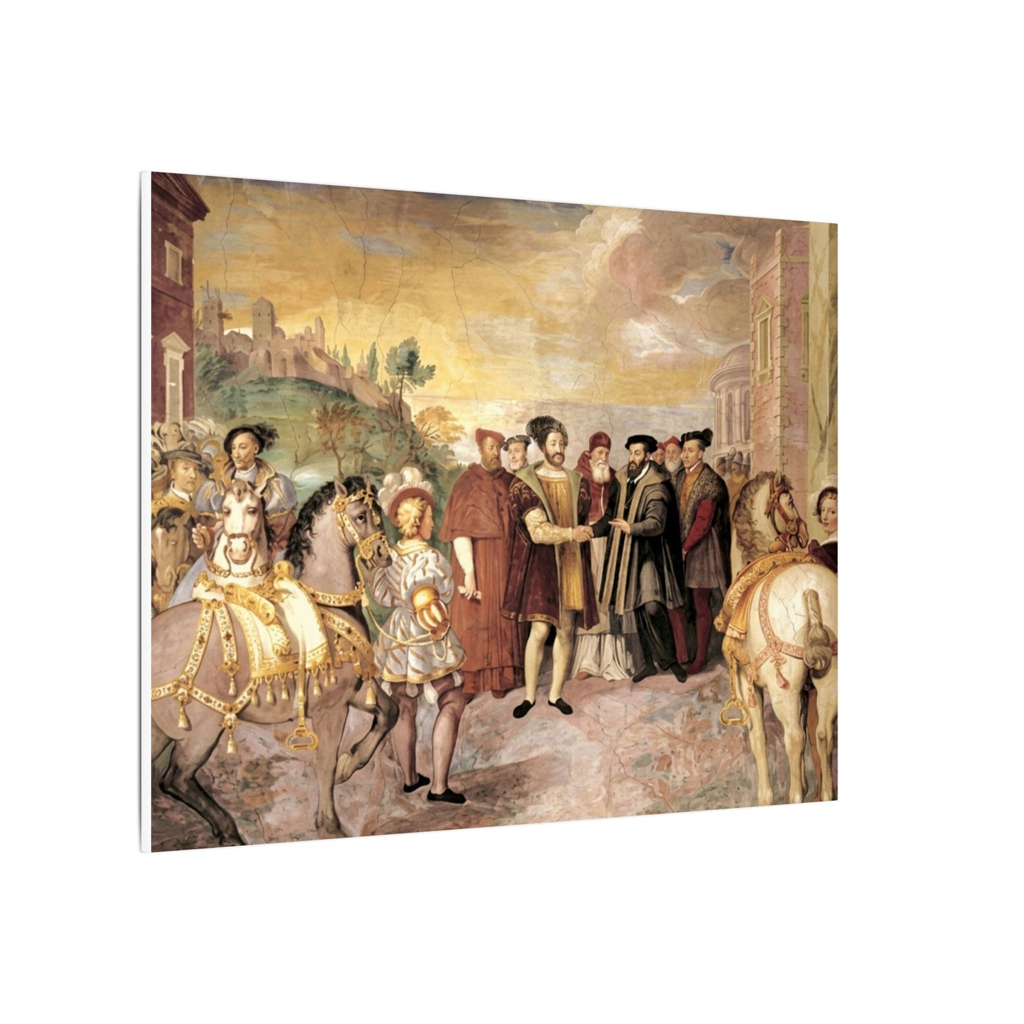 Matte Stretched Canvas Print — Renaissance Court Historical Art Wall Decor