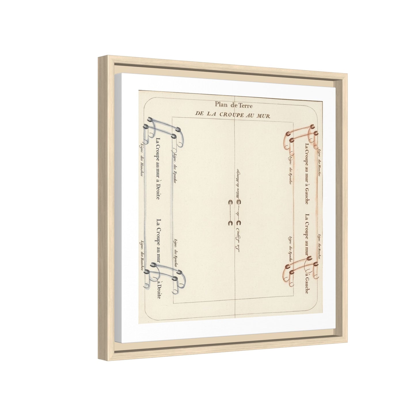 Renaissance Equestrian Pattern Matte Canvas Frame