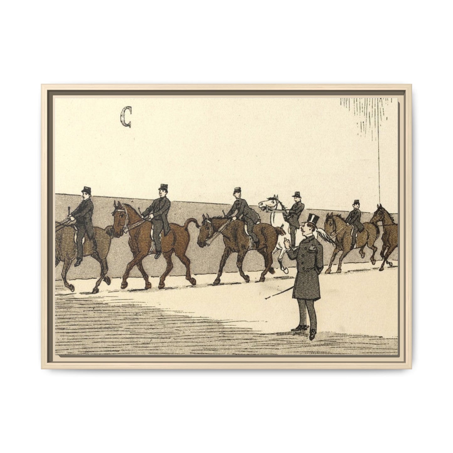 Parisian Riding School 1800s Instructor Matte Canvas Framed