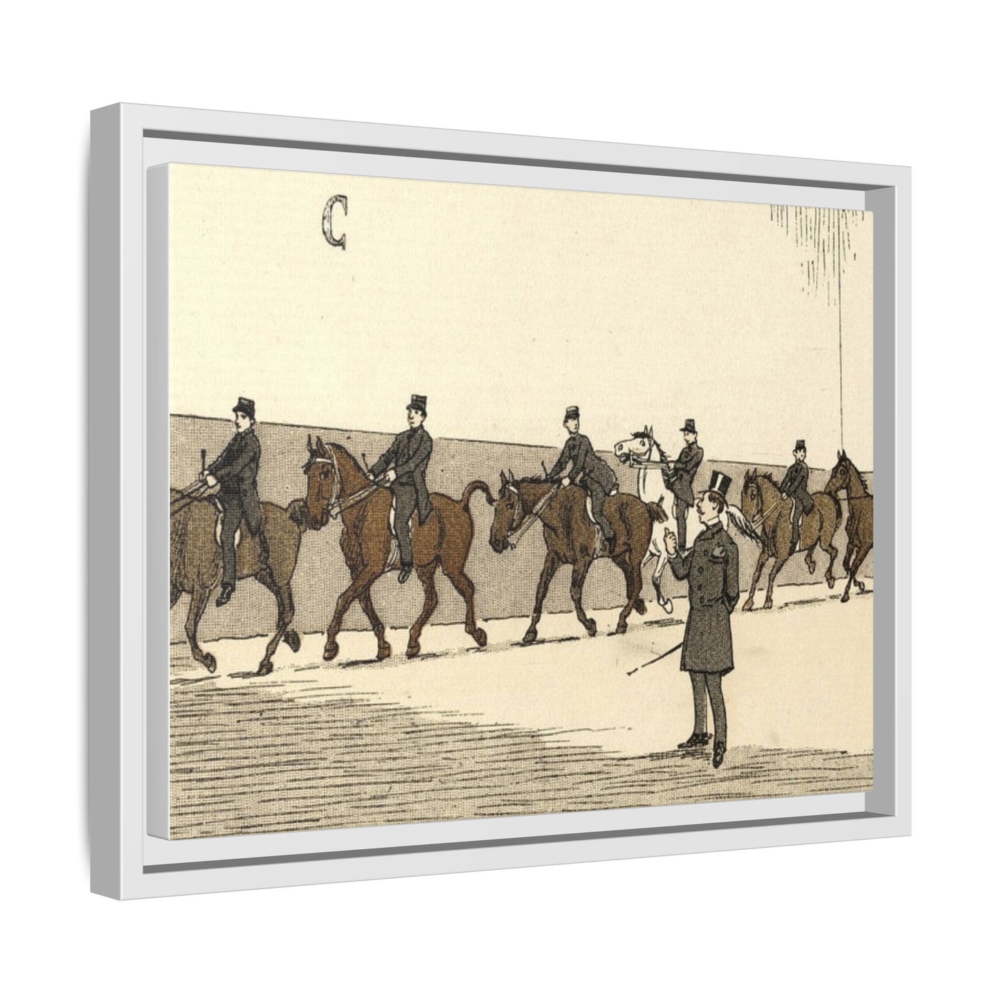Parisian Riding School 1800s Instructor Matte Canvas Framed