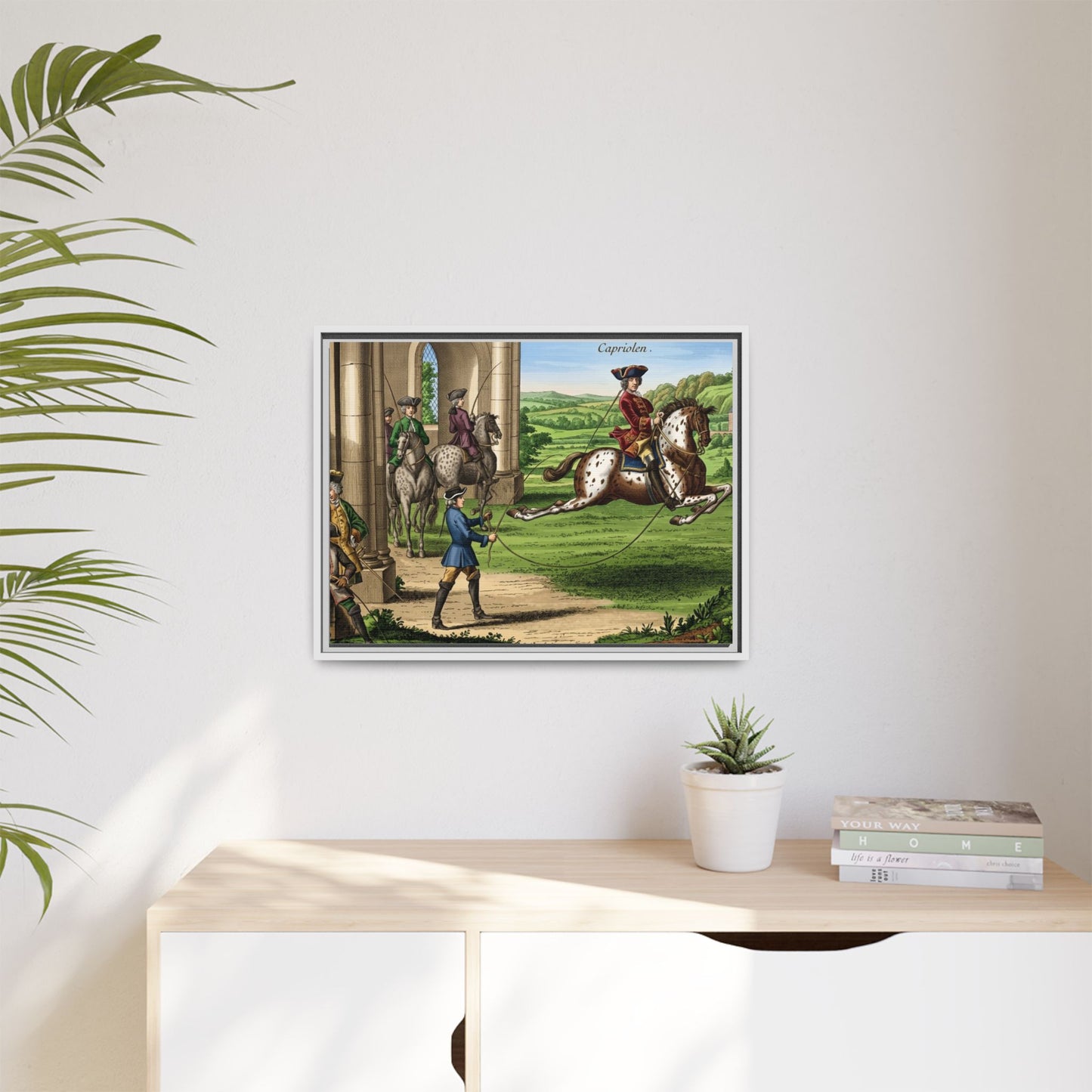 Equestrian Capriole Matte Canvas Print — Framed Historical Horse Art