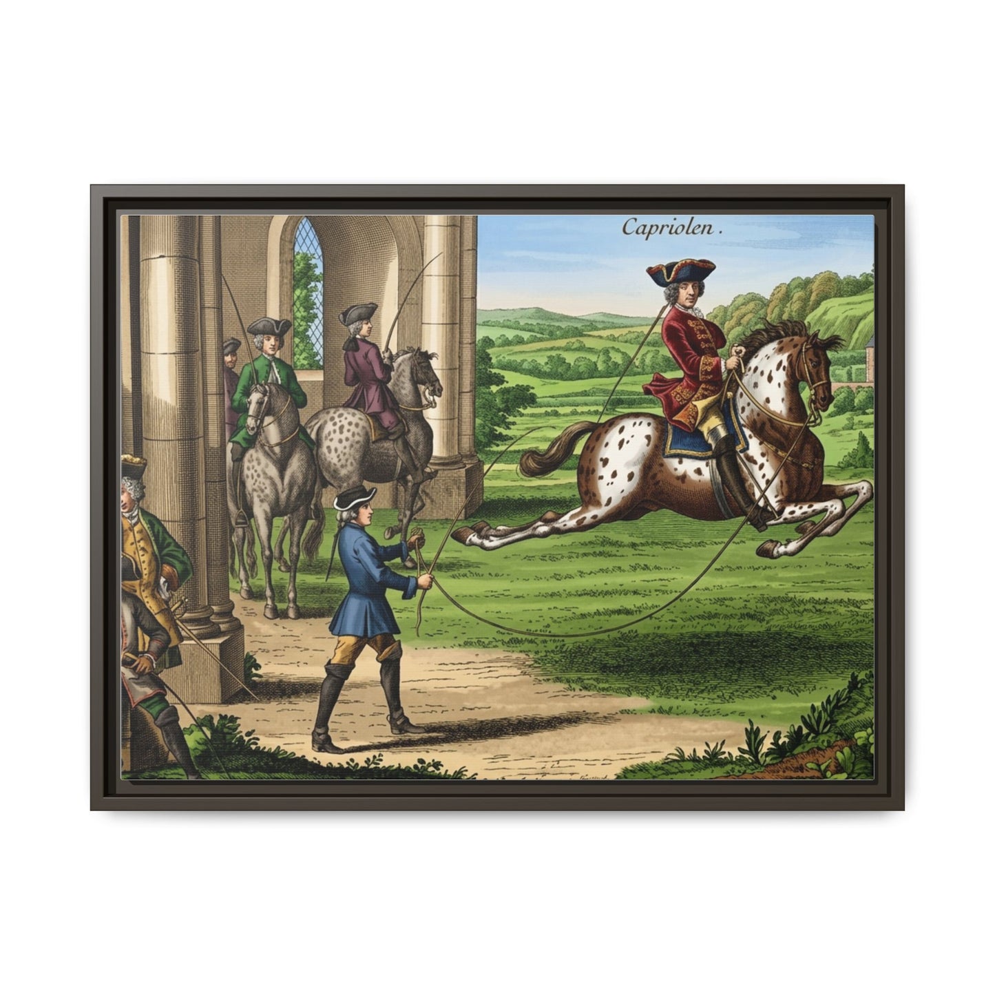 Equestrian Capriole Matte Canvas Print — Framed Historical Horse Art