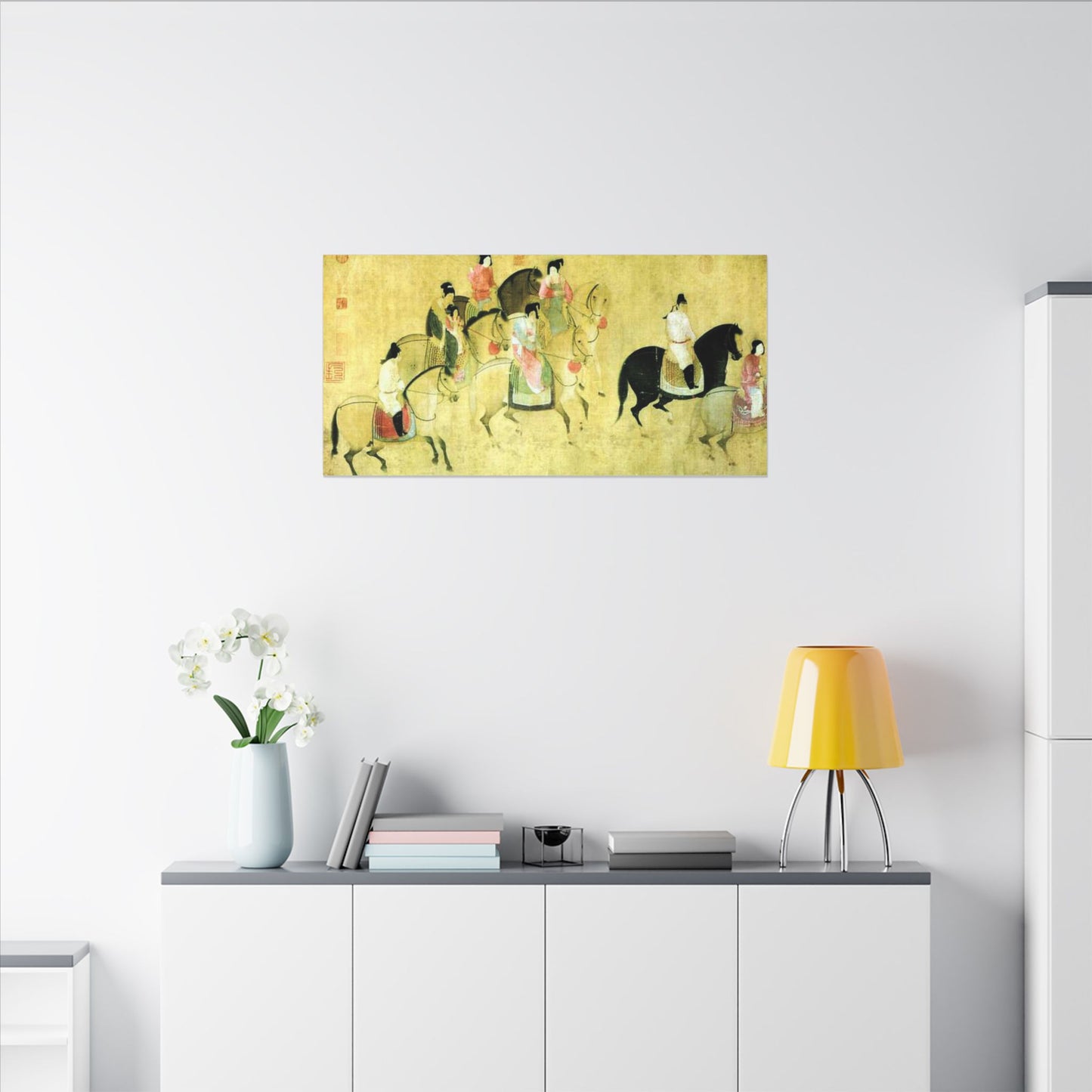 Ancient Chinese Horse Riders Spring Outing  Matte Canvas Print