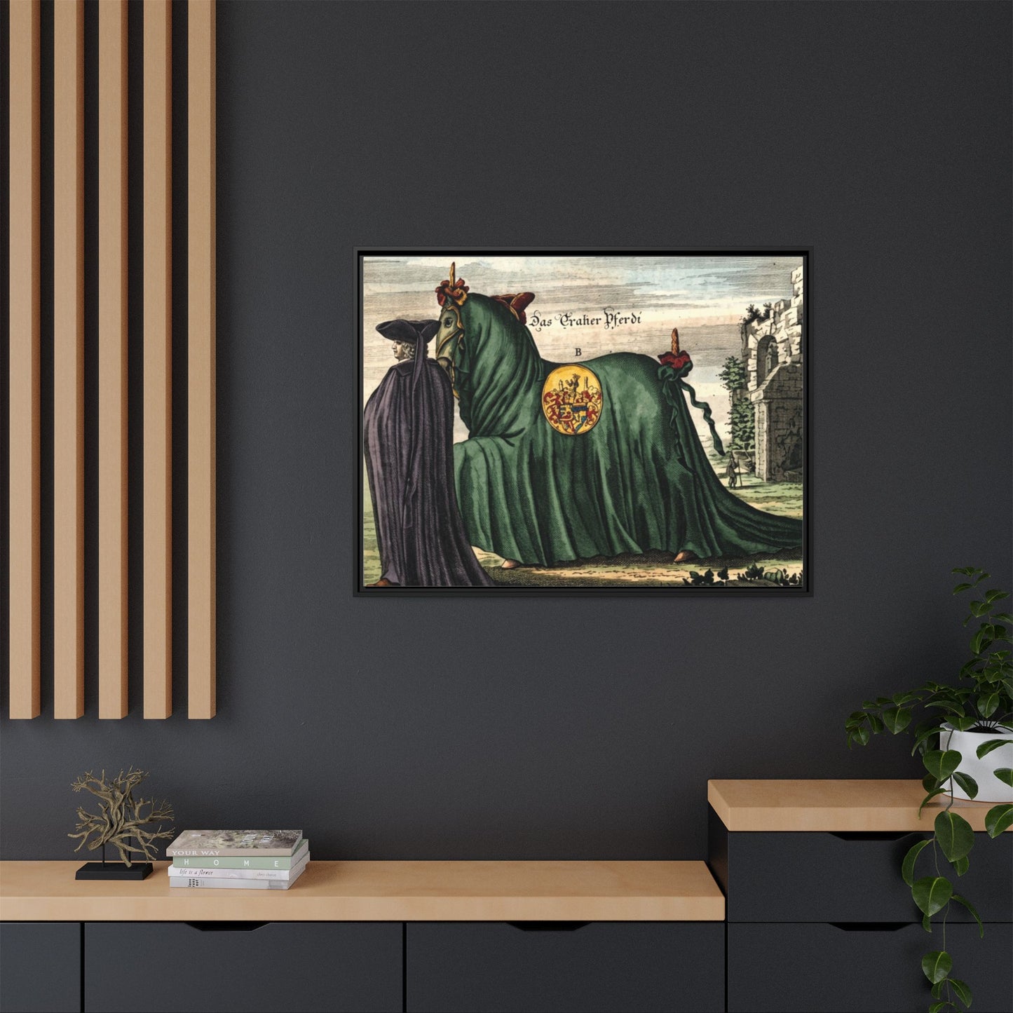 Framed Matte Canvas — 'Graher Pferdi' Parade Horse Illustration