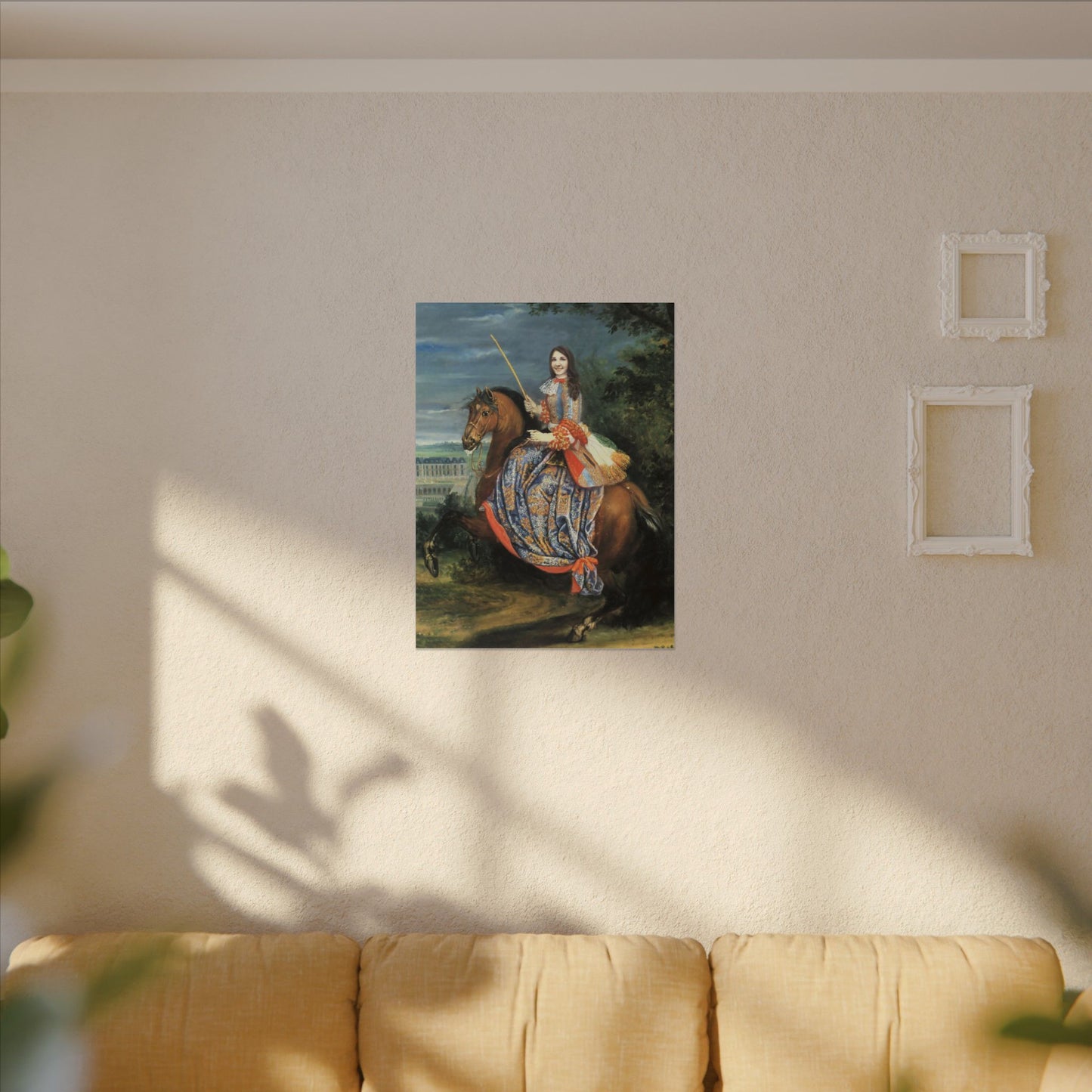 Equestrian Portrait Canvas Print — Lady on Horse Matte Stretched Wall Art