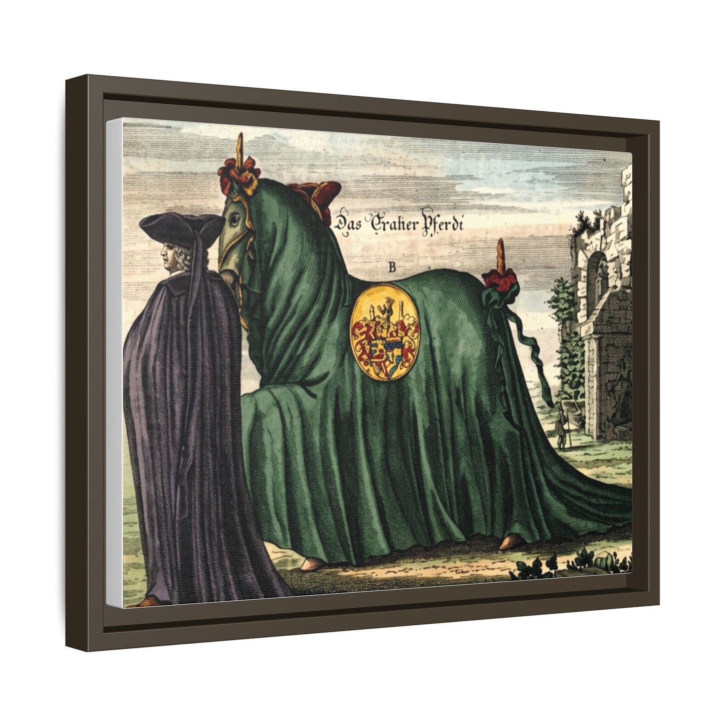 Framed Matte Canvas — 'Graher Pferdi' Parade Horse Illustration