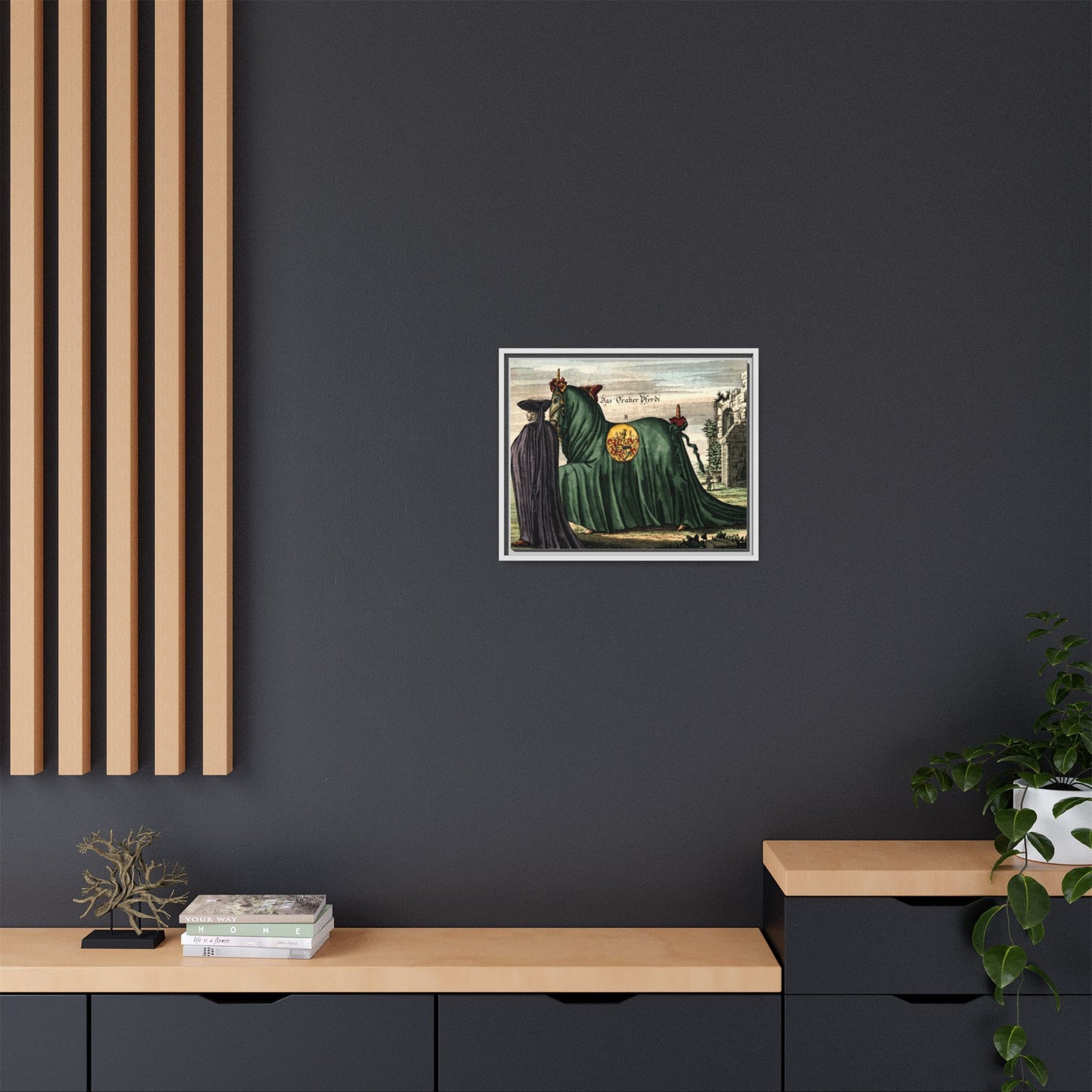Framed Matte Canvas — 'Graher Pferdi' Parade Horse Illustration