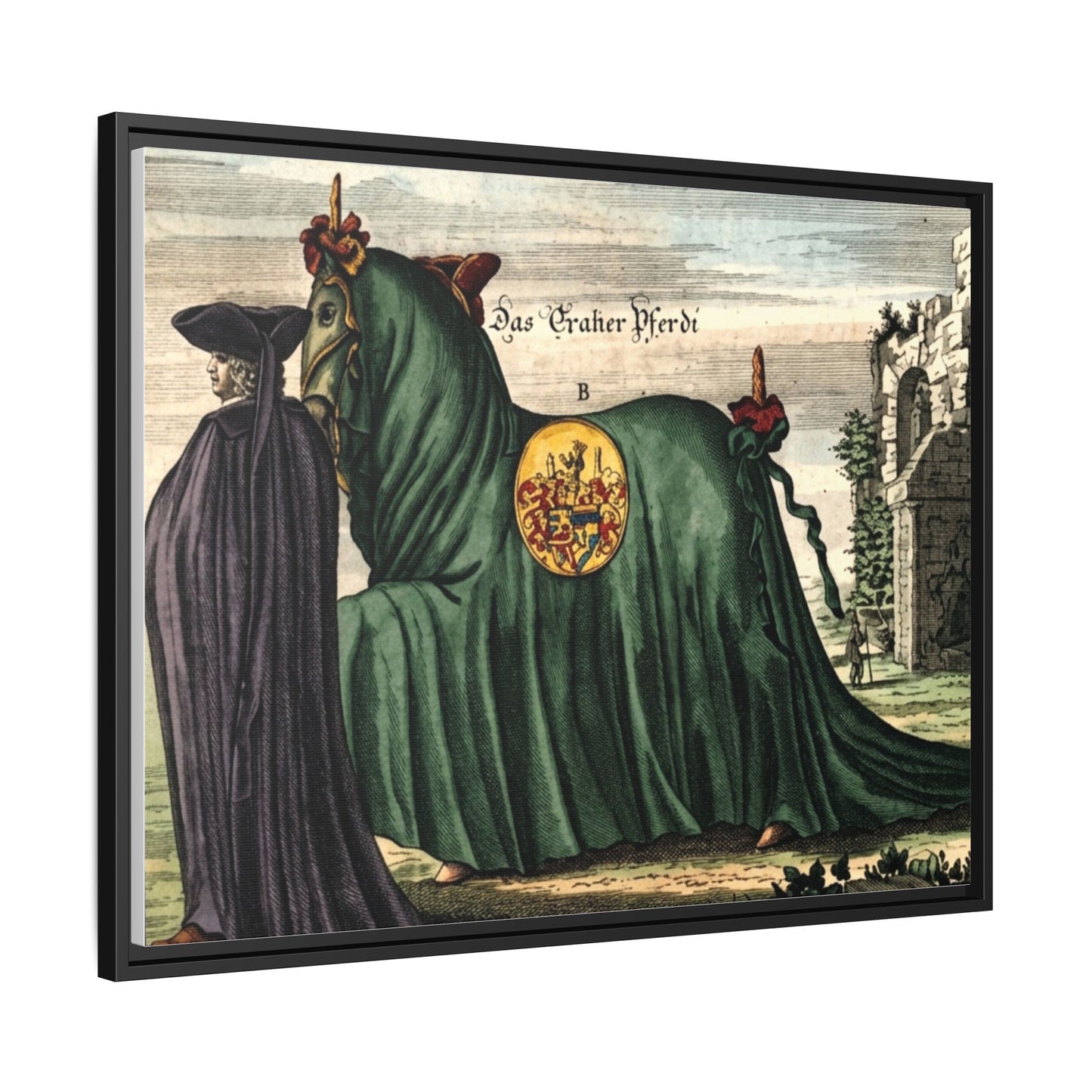 Framed Matte Canvas — 'Graher Pferdi' Parade Horse Illustration