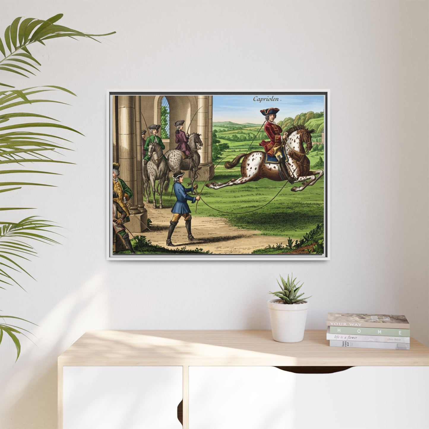 Equestrian Capriole Matte Canvas Print — Framed Historical Horse Art