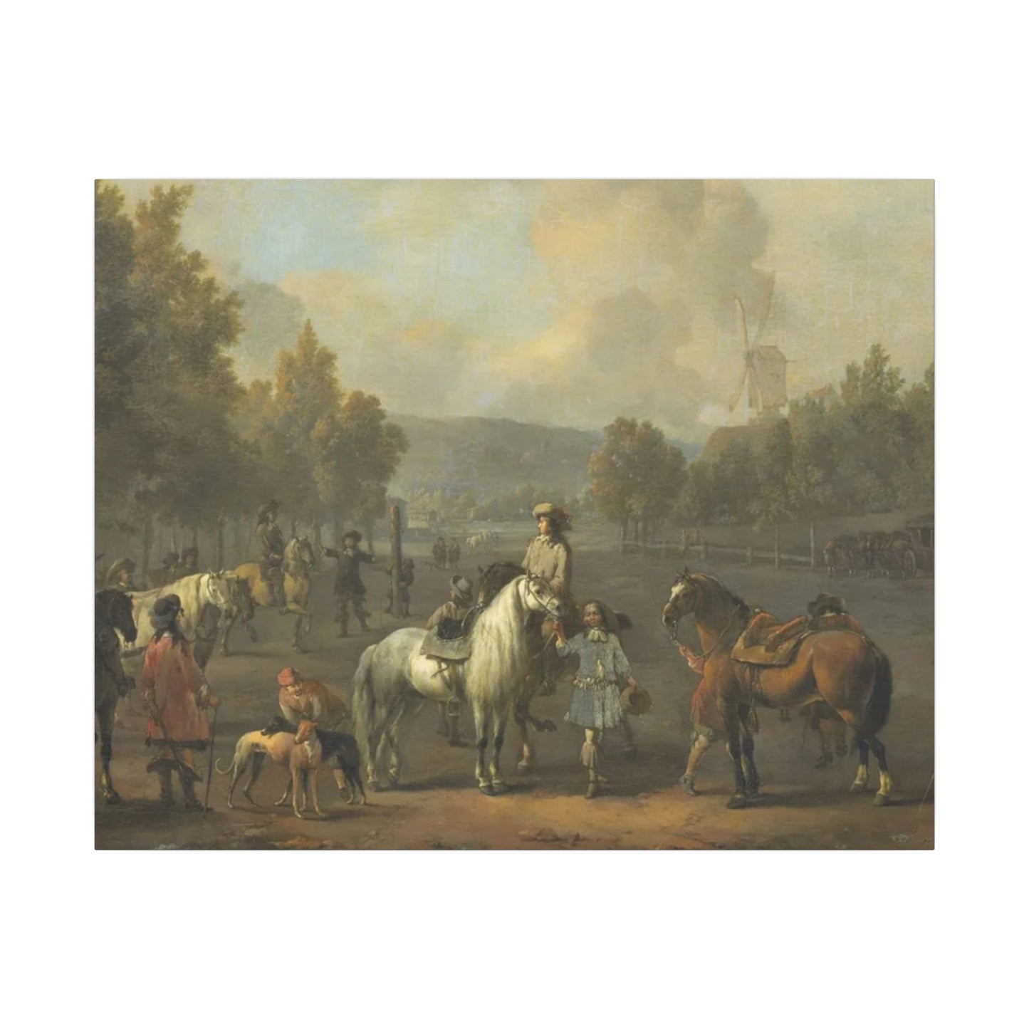 Equestrian Canvas Print — 18th‑Century Horses of the Cavalry School (Matte Stretched)