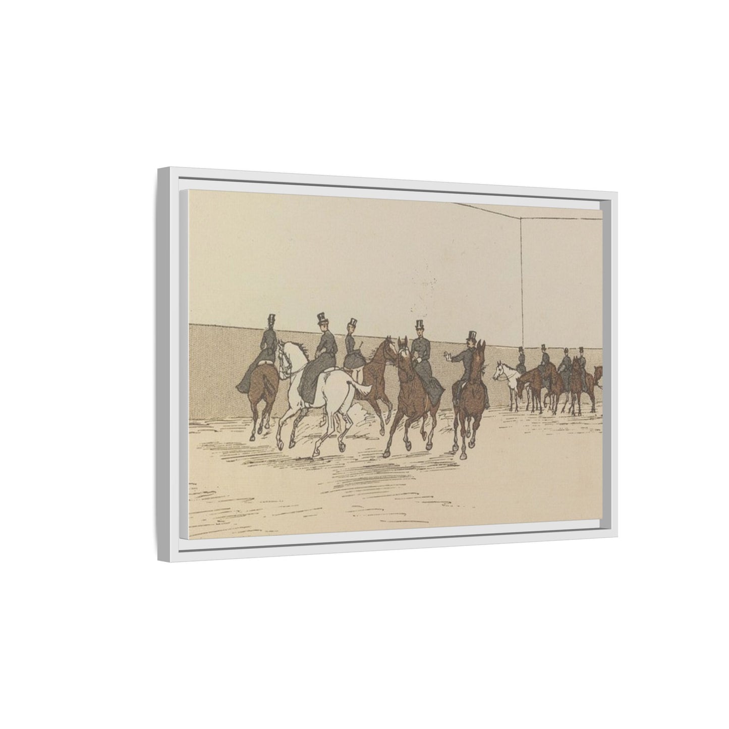 Parisian Riding School 1800s Matte Canvas Framed Wall Art