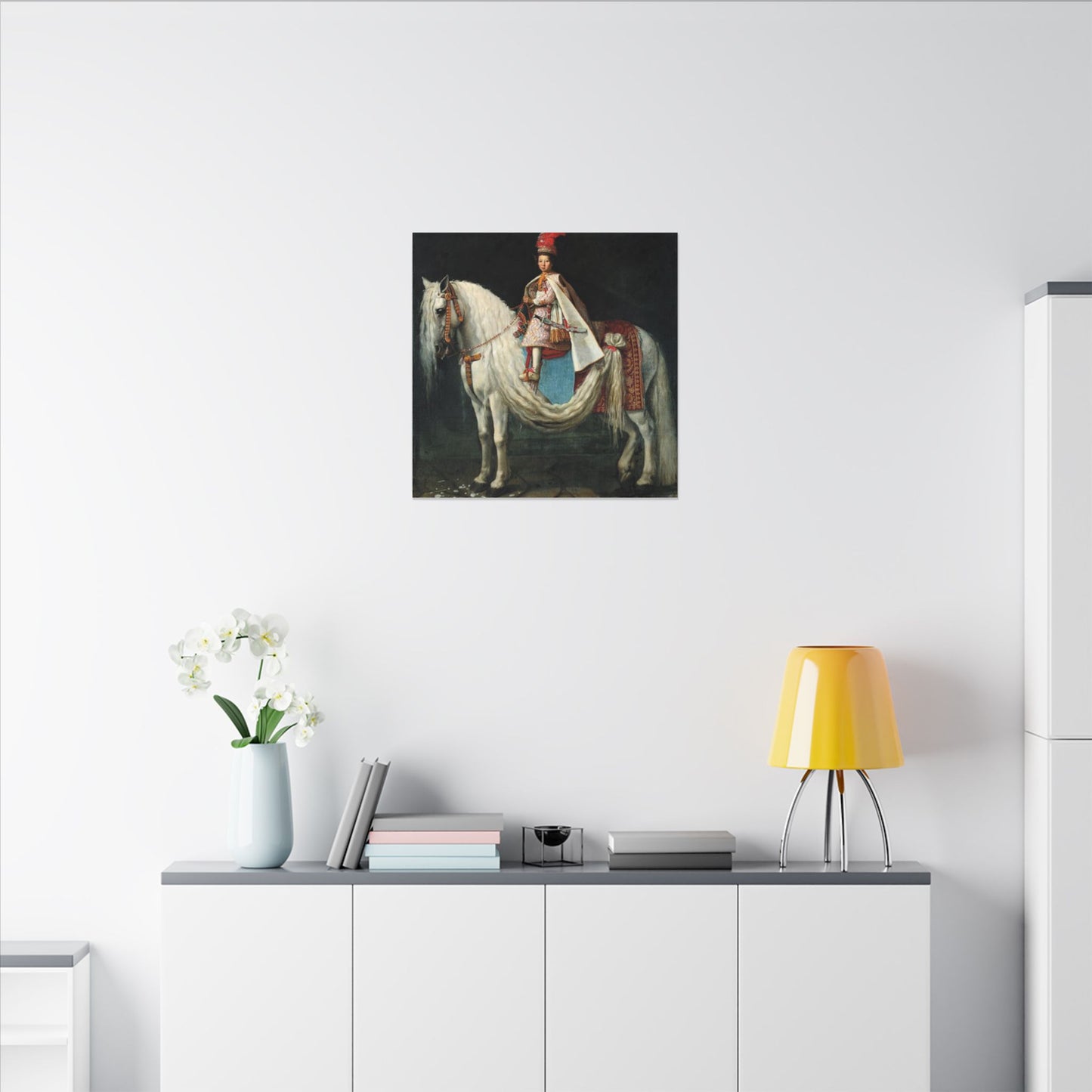 Canvas Wall Art - Young aristocrat Riding his Spanish Neapolitan Cross