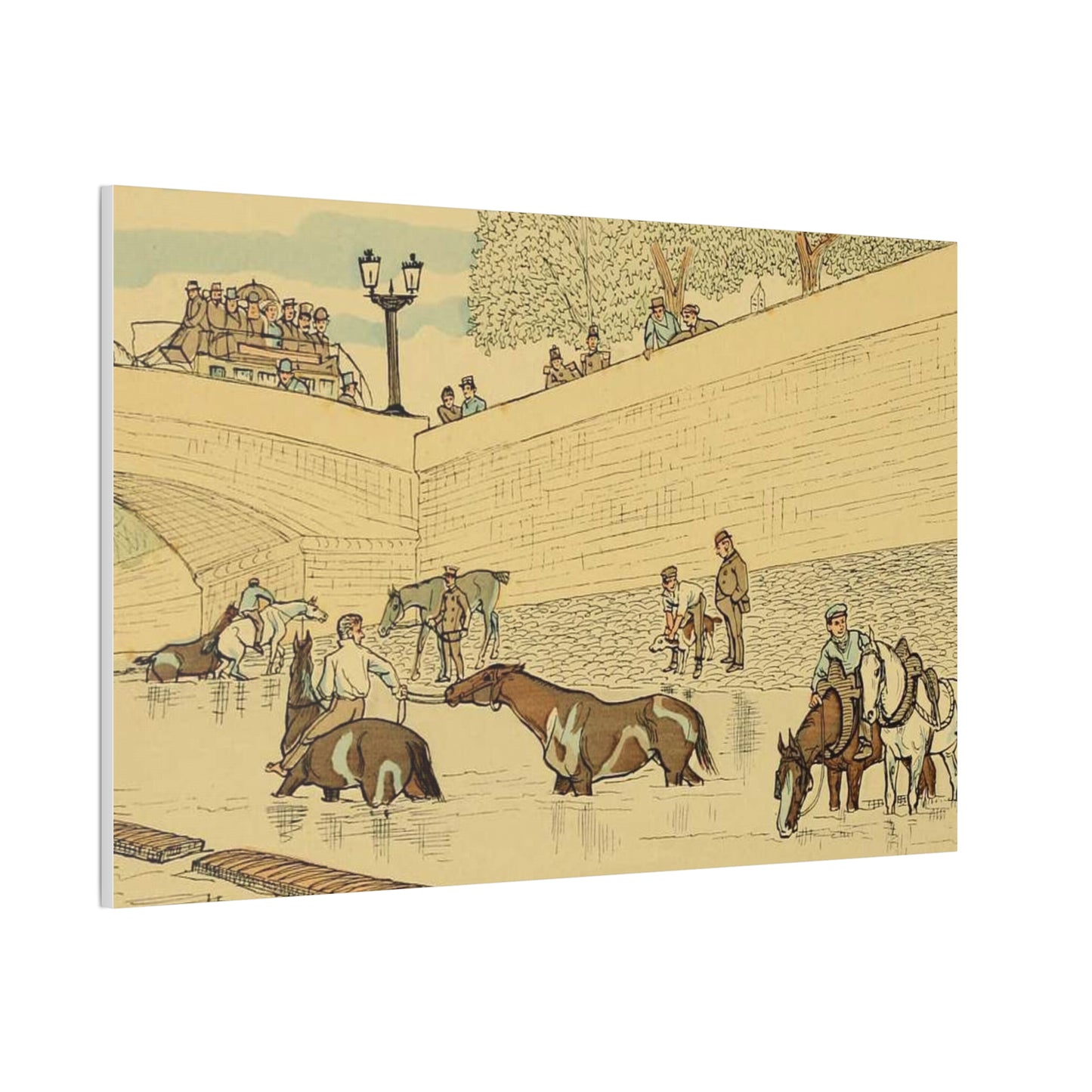 Paris Seine Horses Canvas Print — Stretched 0.75"