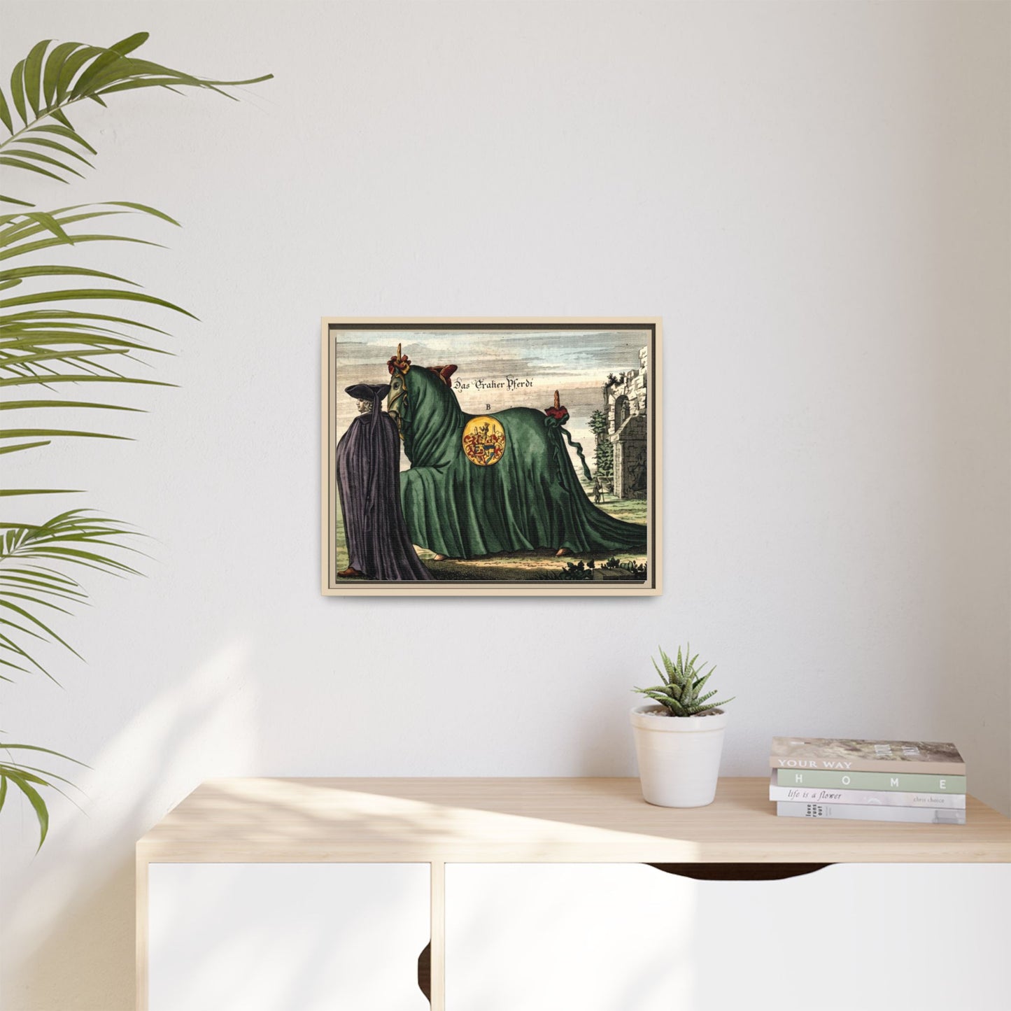 Framed Matte Canvas — 'Graher Pferdi' Parade Horse Illustration